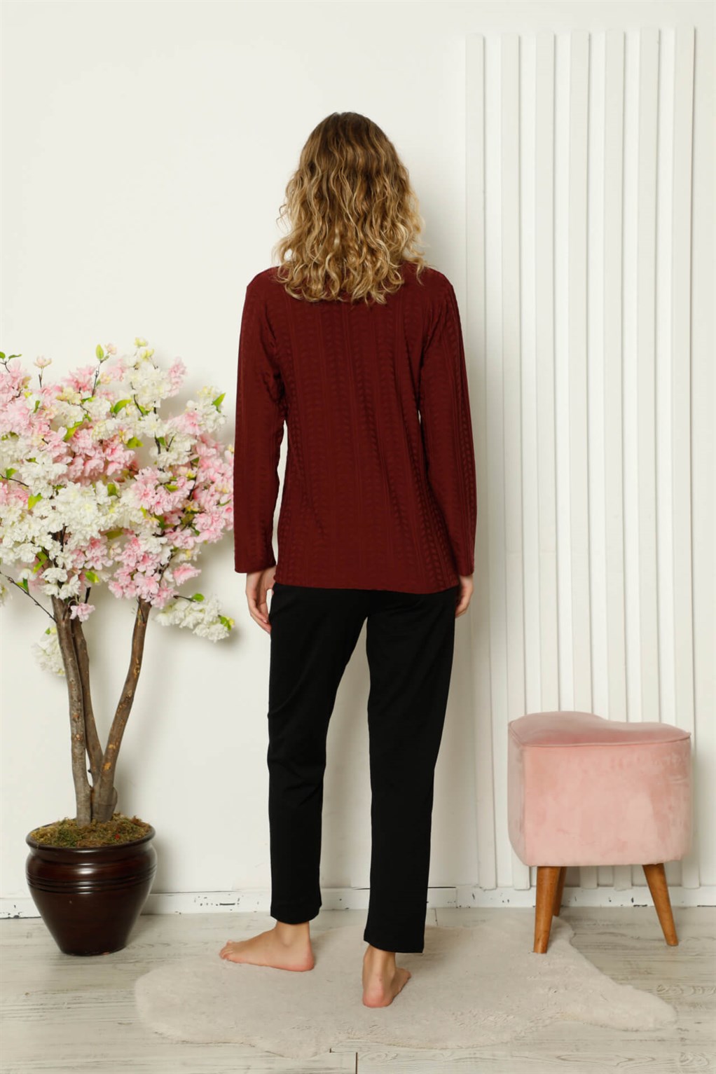 Akbeniz Kadın Penye Uzun Kol Pijama Takım 4111