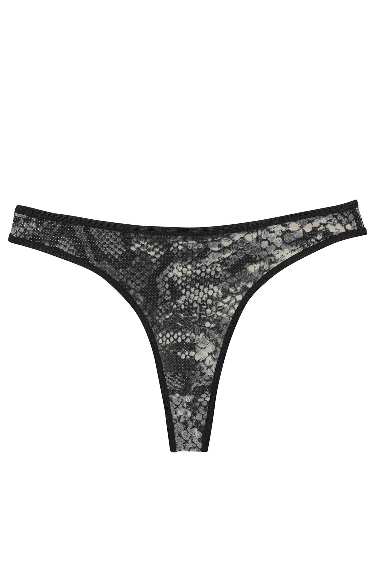 Akbeniz Kadın Siyah Desenli 2’li Tanga Slip