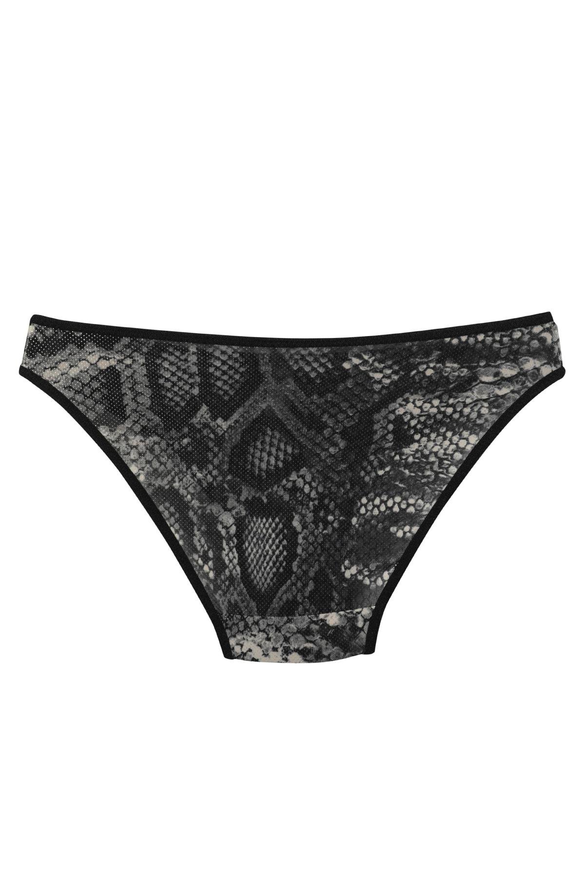 Akbeniz Kadın Siyah Yılan Desenli 2’li Slip