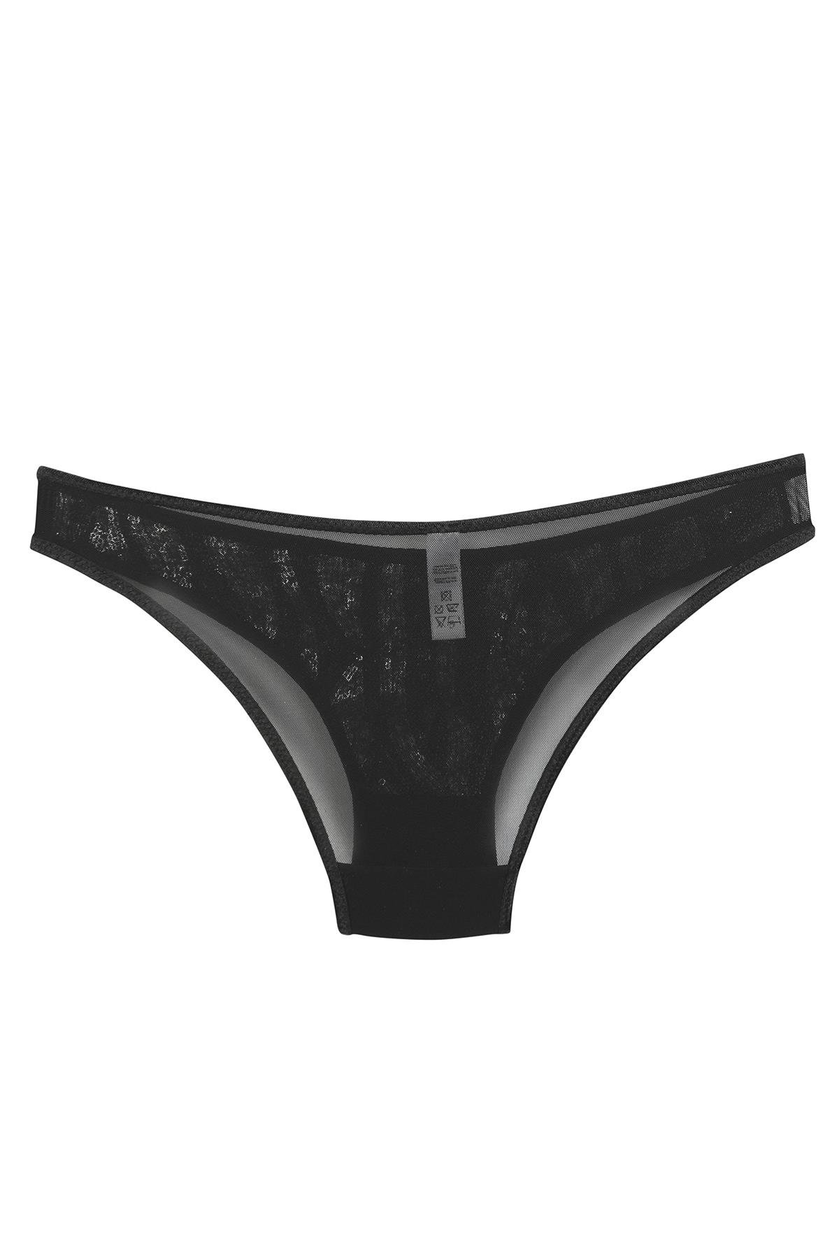 Akbeniz Kadın Siyah Zebra Desenli Payetli 2’li Slip