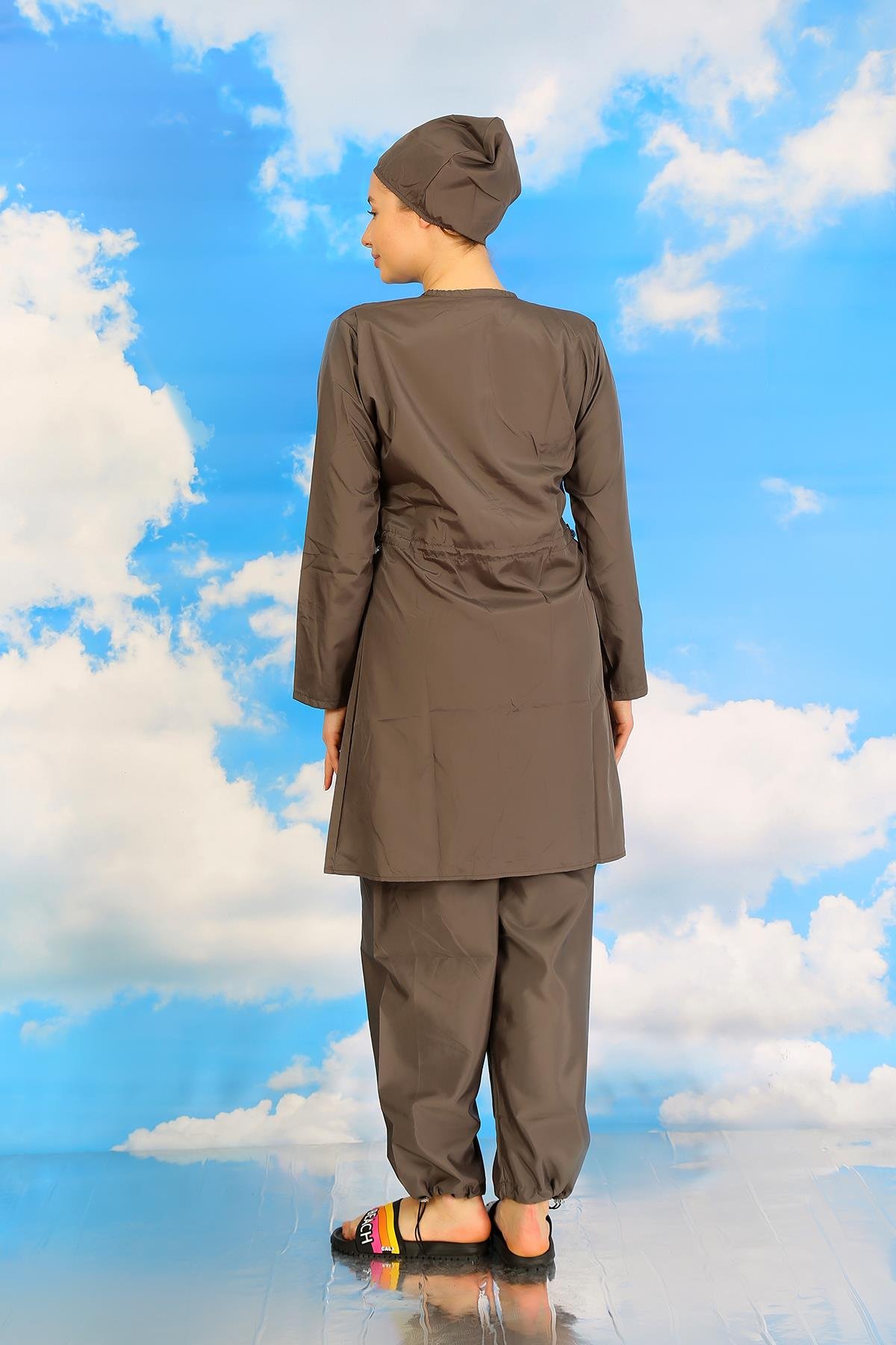 Akbeniz Kadın Tam Tesettür Füme Mayo 31060