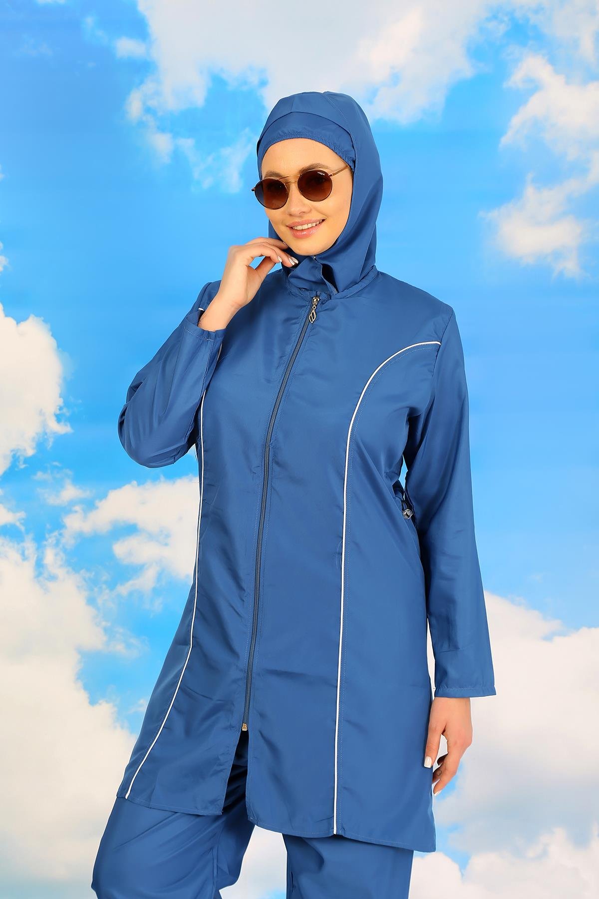 Akbeniz Kadın Tam Tesettür İndigo Mayo 31060