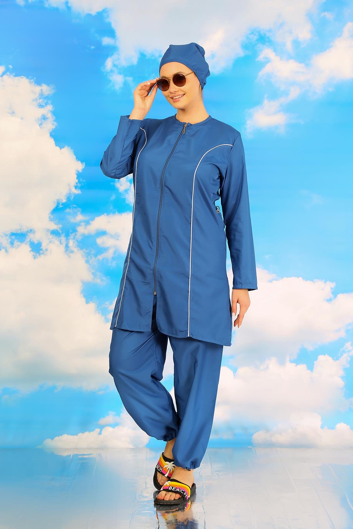 Akbeniz Kadın Tam Tesettür İndigo Mayo 31060