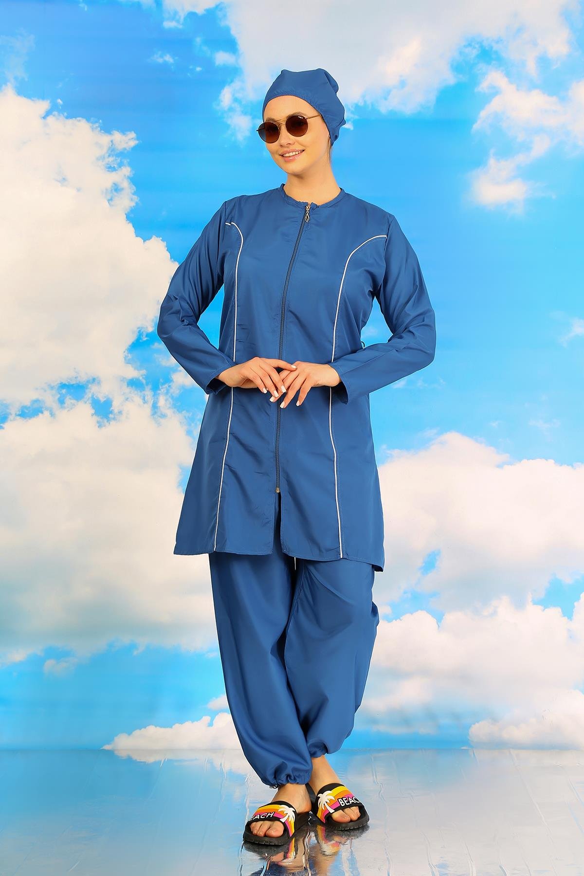 Akbeniz Kadın Tam Tesettür İndigo Mayo 31060