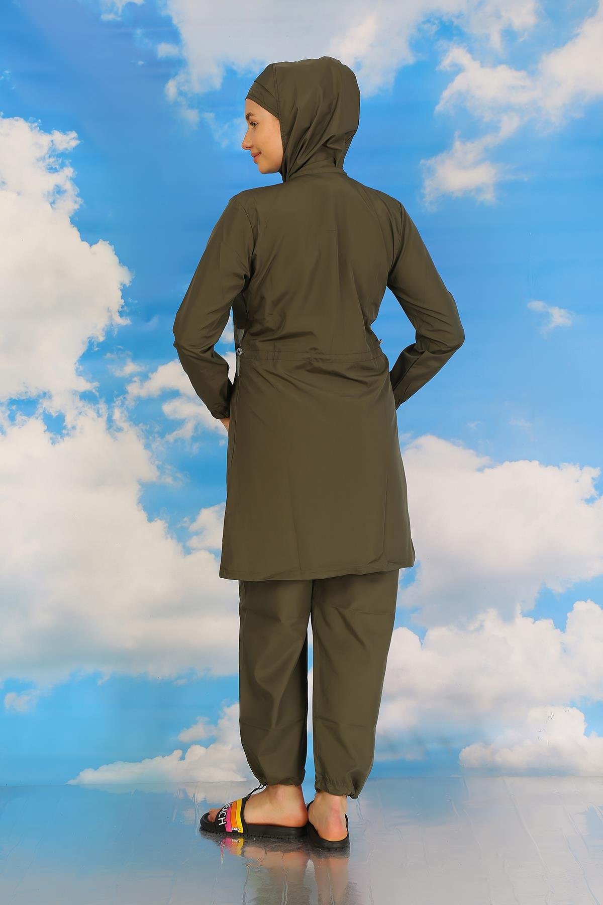 Akbeniz Kadın Tam Tesettür Mayo Haki 31061