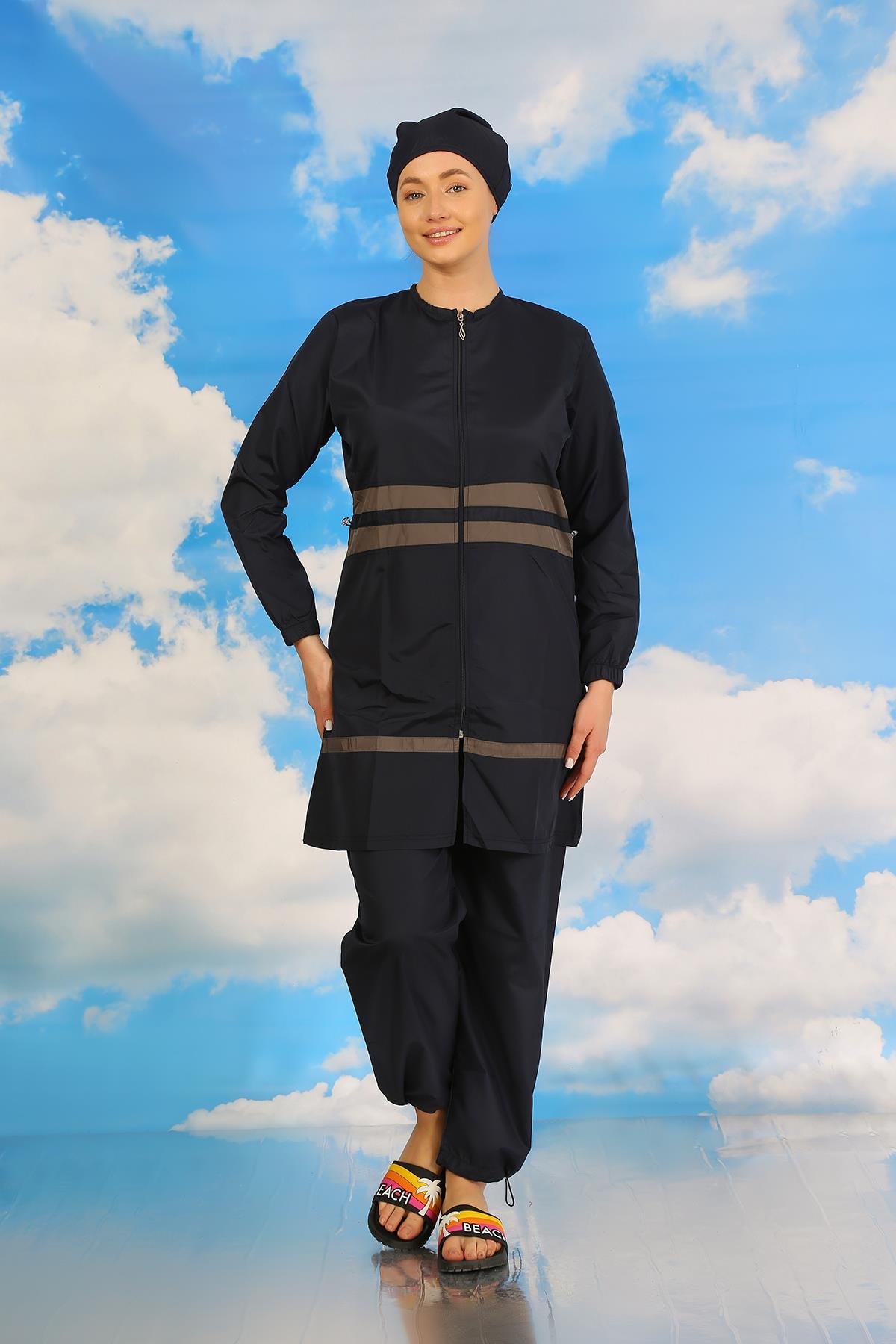 Akbeniz Kadın Tam Tesettür Mayo Lacivert 31061