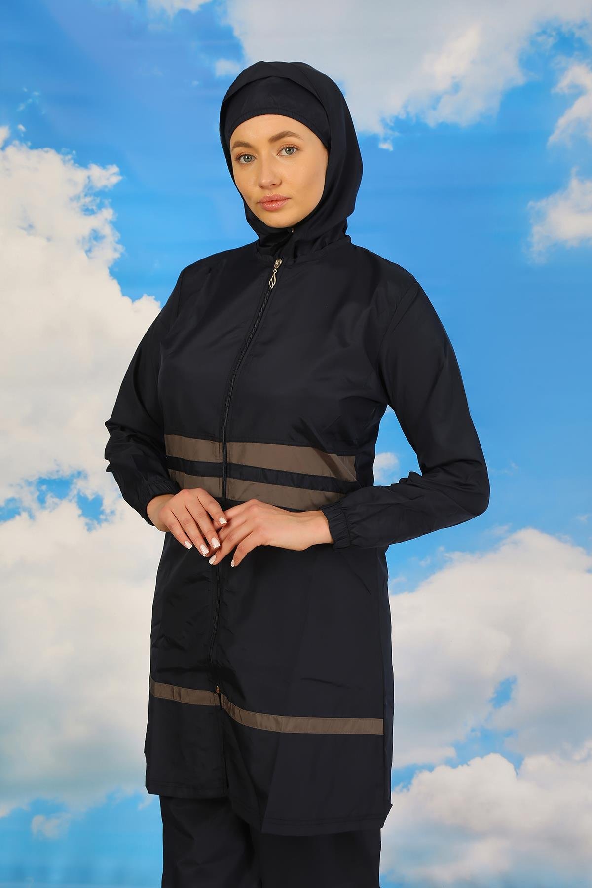 Akbeniz Kadın Tam Tesettür Mayo Lacivert 31061