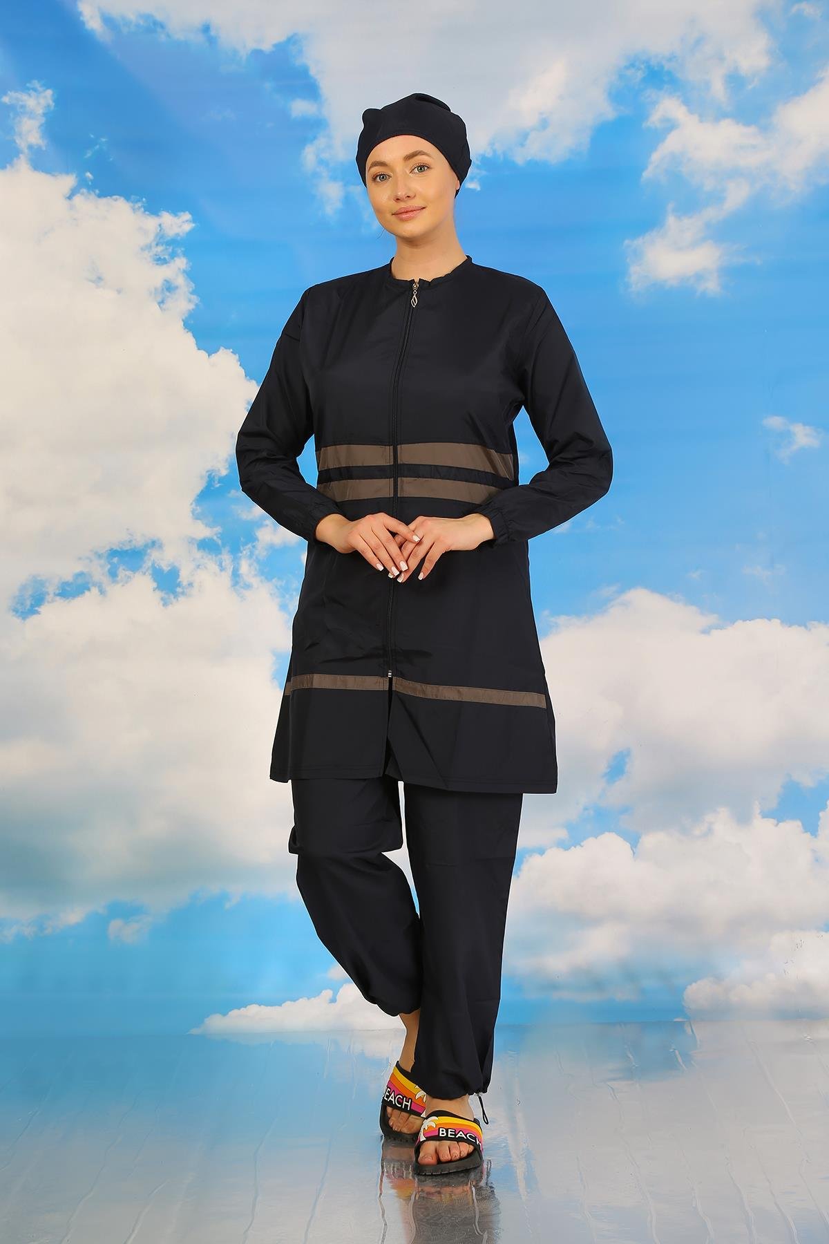 Akbeniz Kadın Tam Tesettür Mayo Lacivert 31061