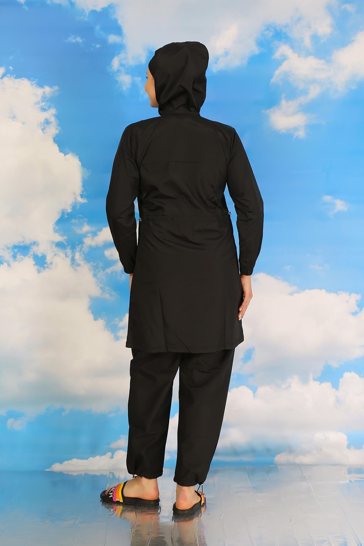 Akbeniz Kadın Tam Tesettür Mayo Siyah 31061