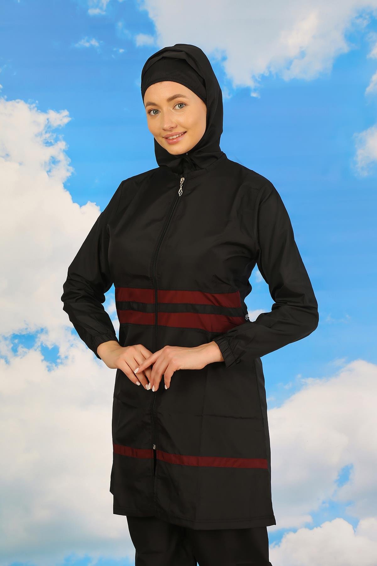 Akbeniz Kadın Tam Tesettür Mayo Siyah 31061