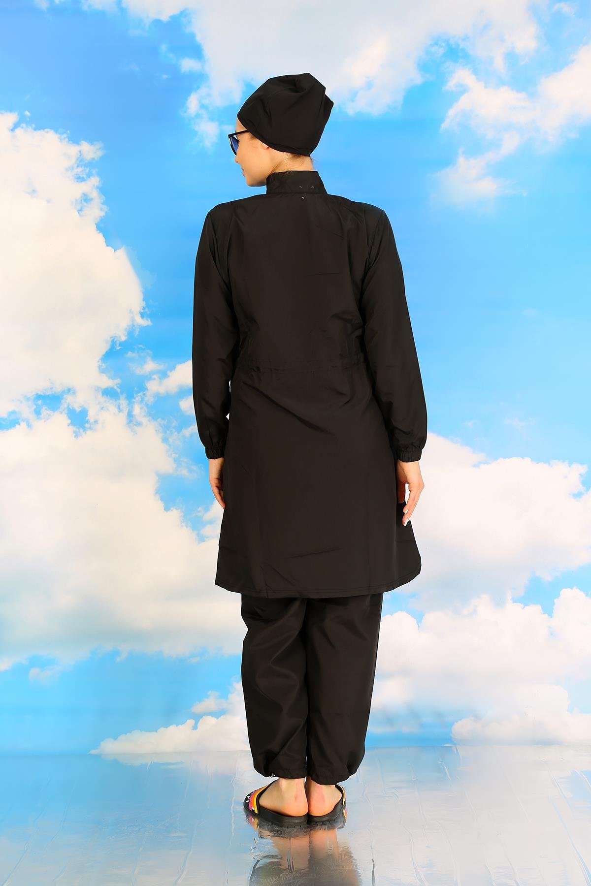 Akbeniz Kadın Tam Tesettür Mayo Siyah 31067