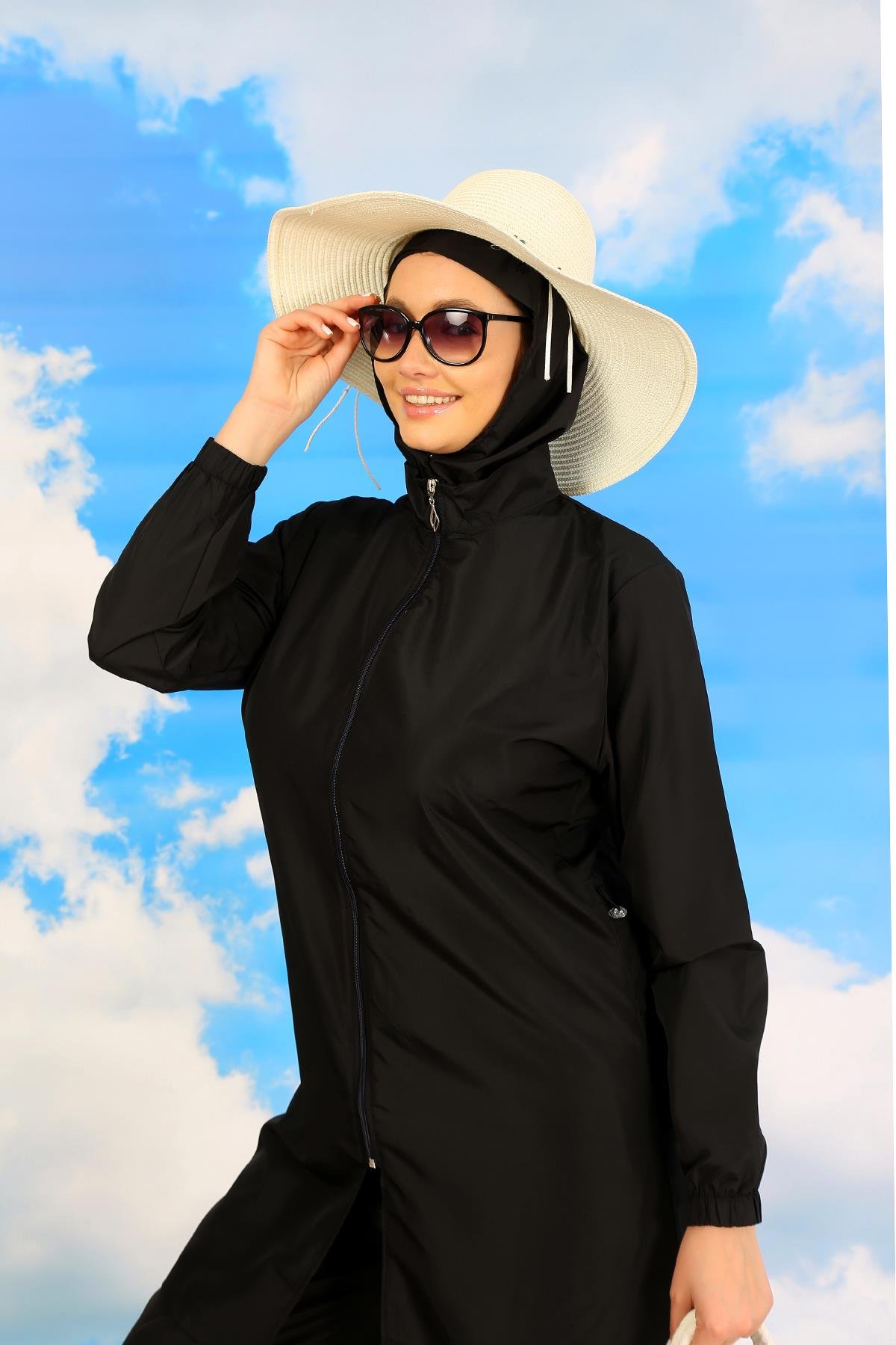 Akbeniz Kadın Tam Tesettür Mayo Siyah 31067