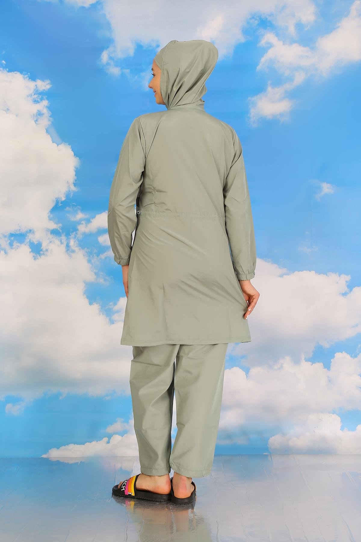 Akbeniz Kadın Tam Tesettür Mayo Su Yeşili 31061