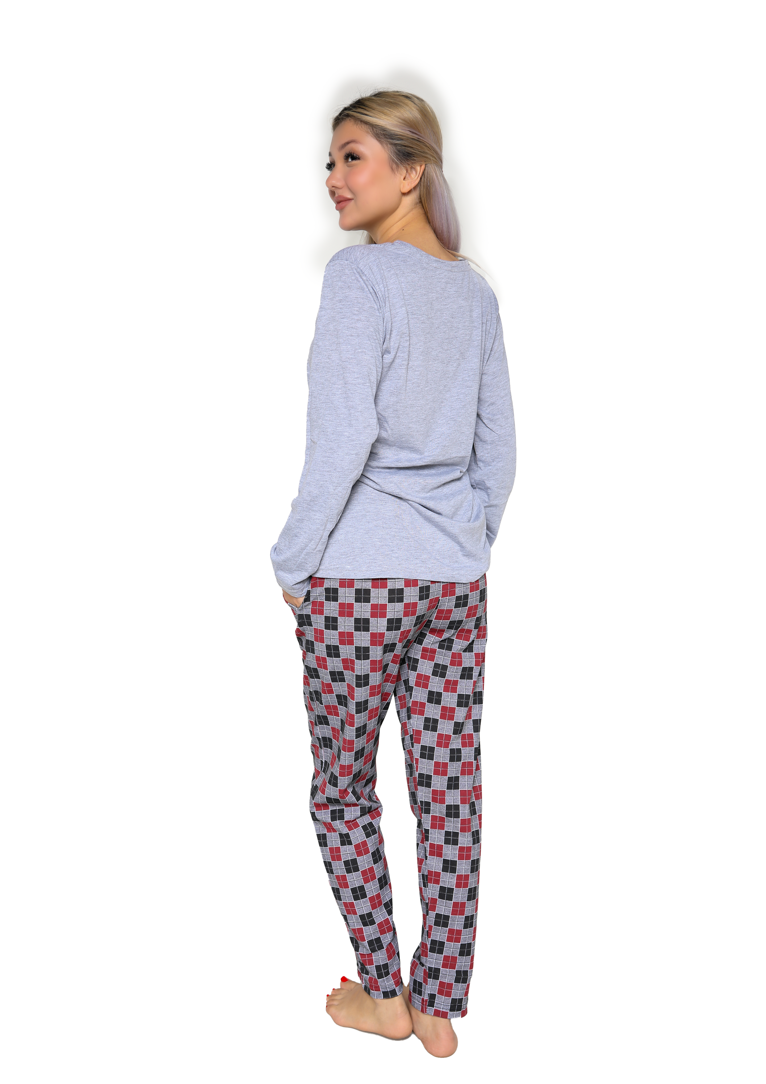 Akbeniz Kadın Uzun Kol Penye Pijama Takımı Sevgili Kombini 50130 Tek Pijama Fiyatıdır