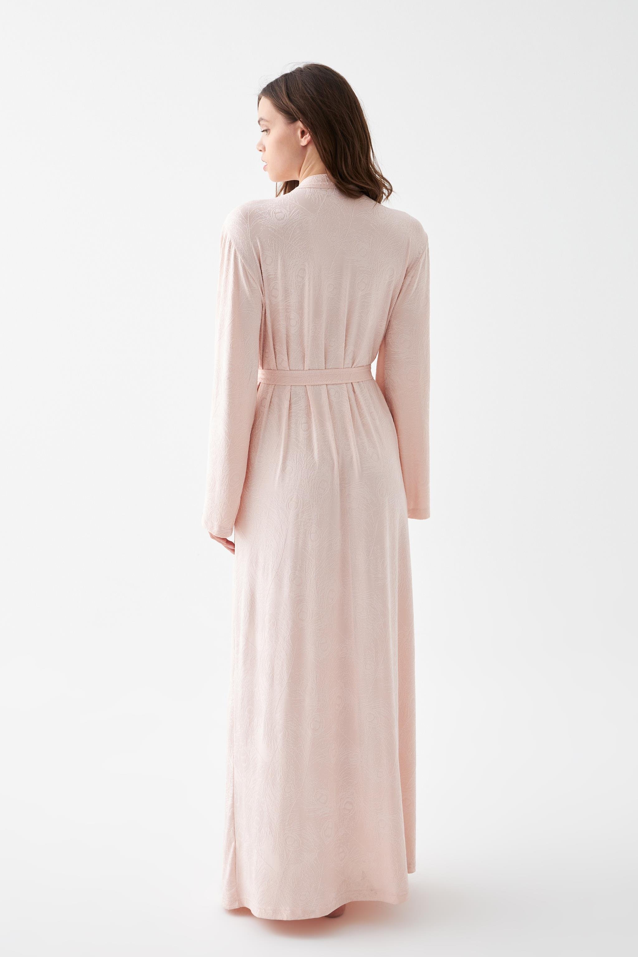 Akbeniz Kadın Uzun Pembe Penye Sabahlık