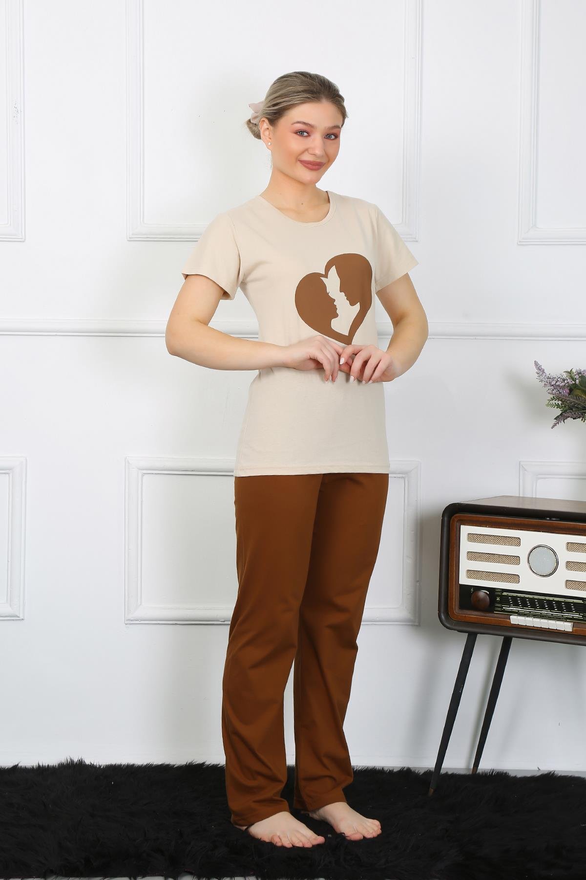 Akbeniz Kısa Kol Penye Pijama Takımı 4209