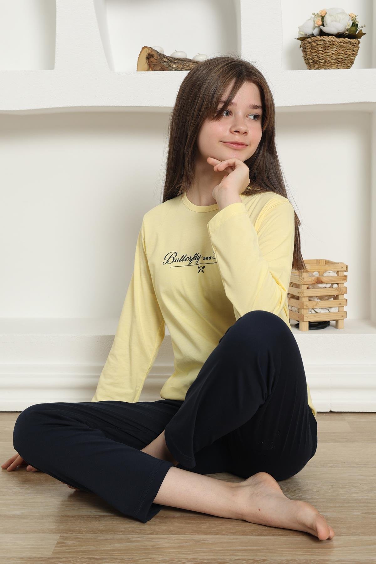 Akbeniz Kız Çocuk Penye Pijama Takım 20422