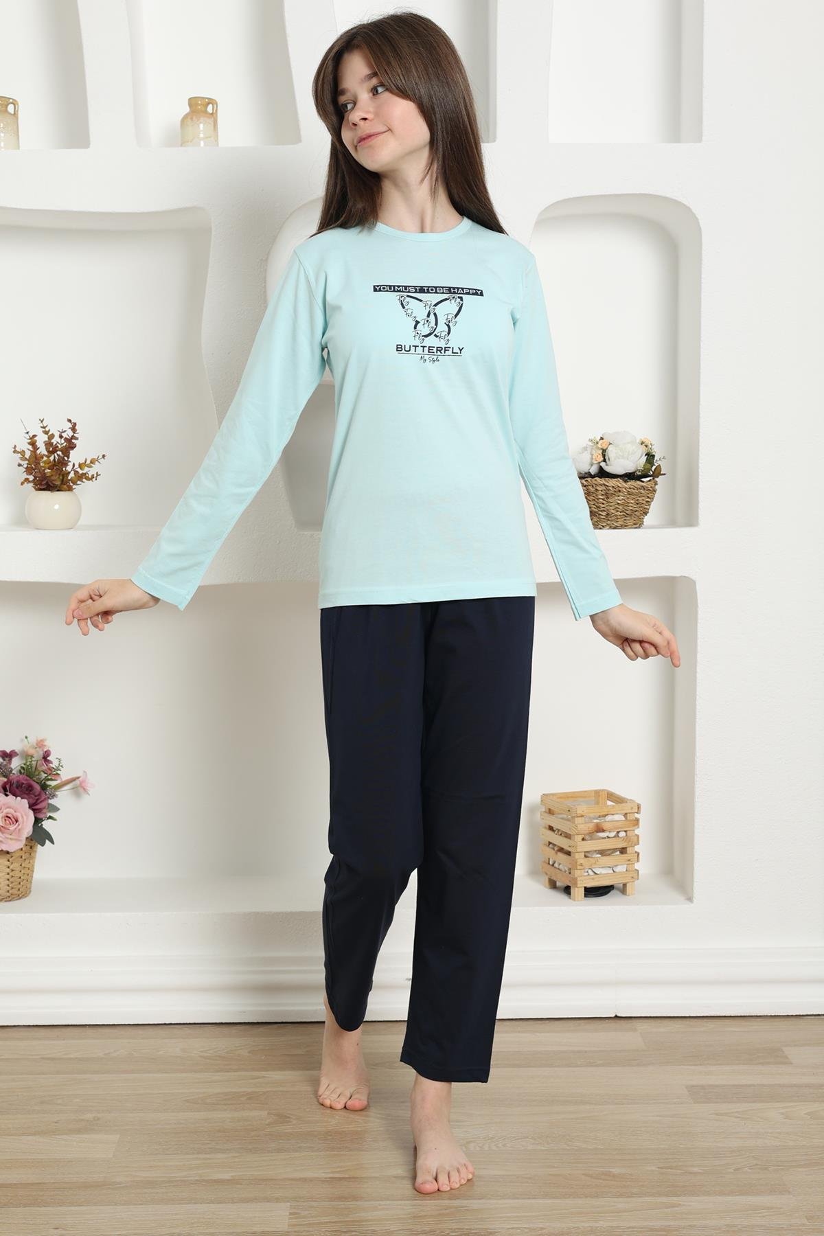 Akbeniz Kız Çocuk Penye Pijama Takım 20421