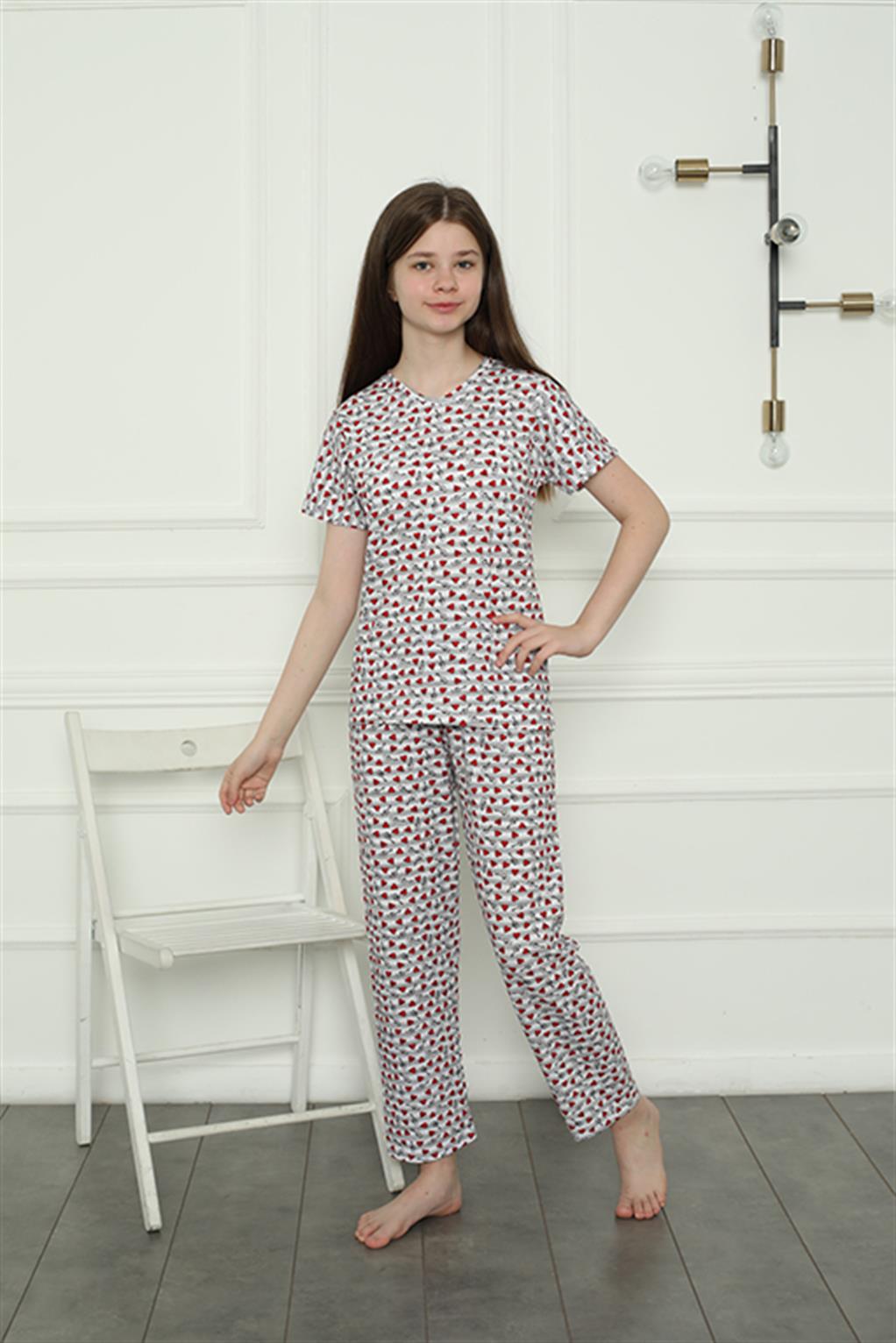 Akbeniz Kız Çocuk Penye Pijama Takım 20409