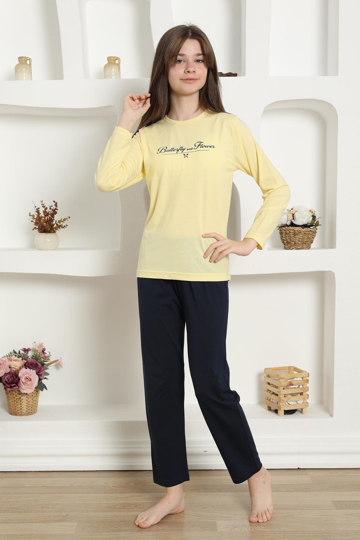 Akbeniz Kız Çocuk Penye Pijama Takım 20422