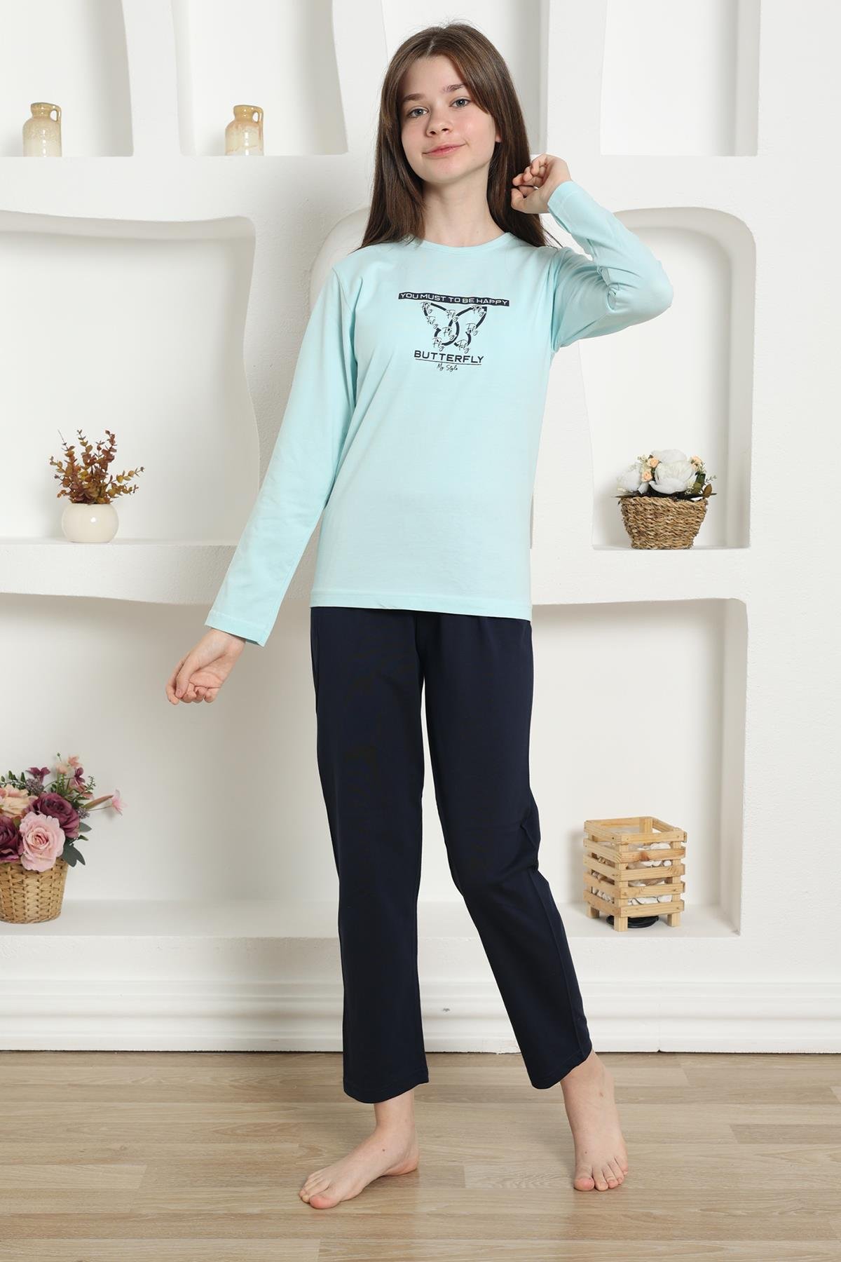 Akbeniz Kız Çocuk Penye Pijama Takım 20421