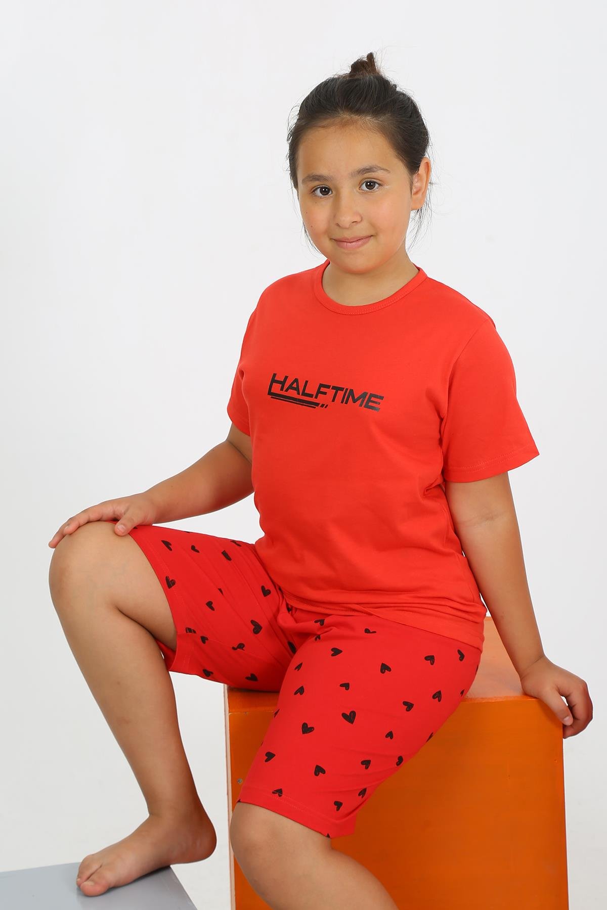 Akbeniz Kız Çocuk Şortlu Kısa Kol Pijama Takım 20431