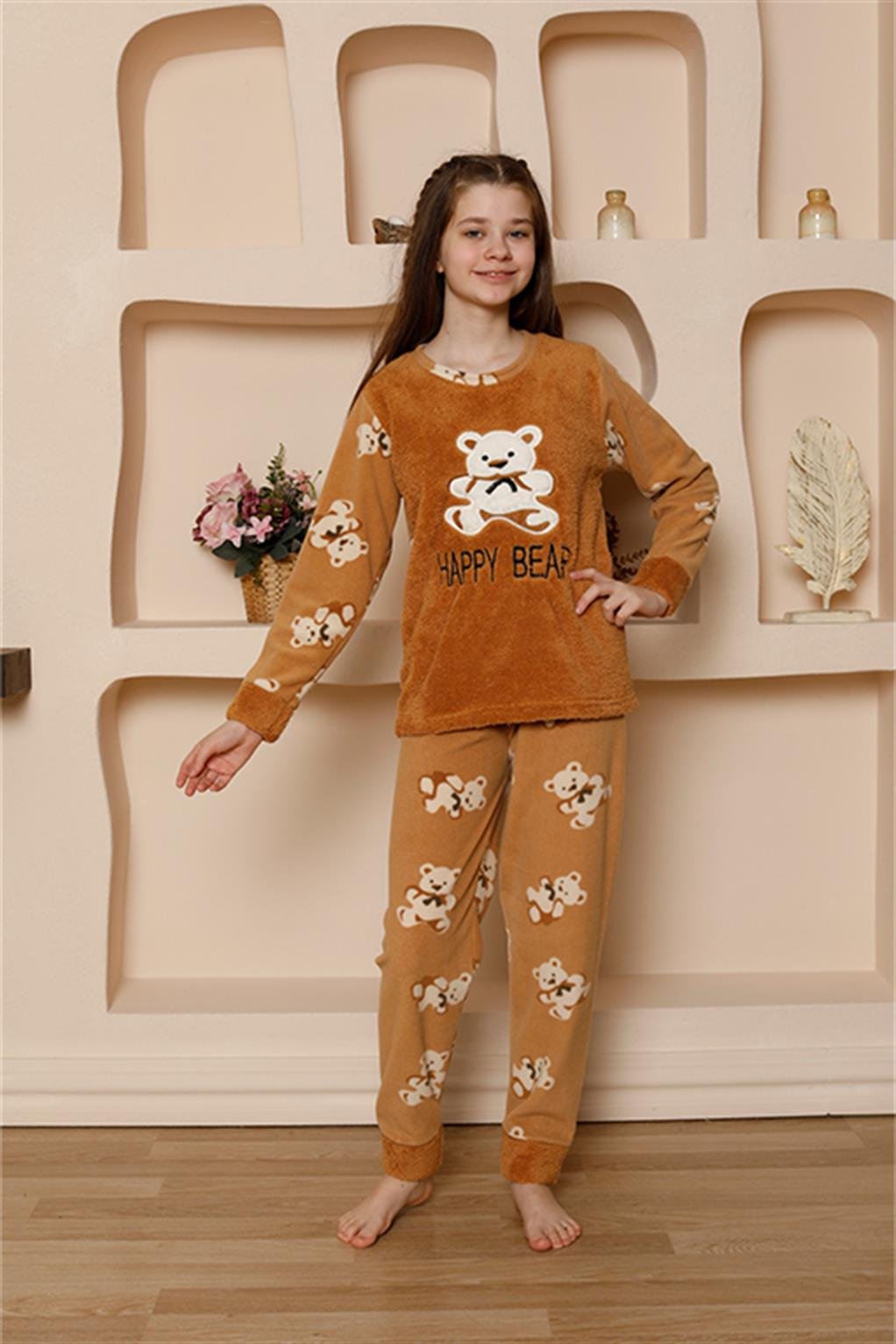 Akbeniz Kız Çocuk WelSoft Polar Pijama Takımı 20522