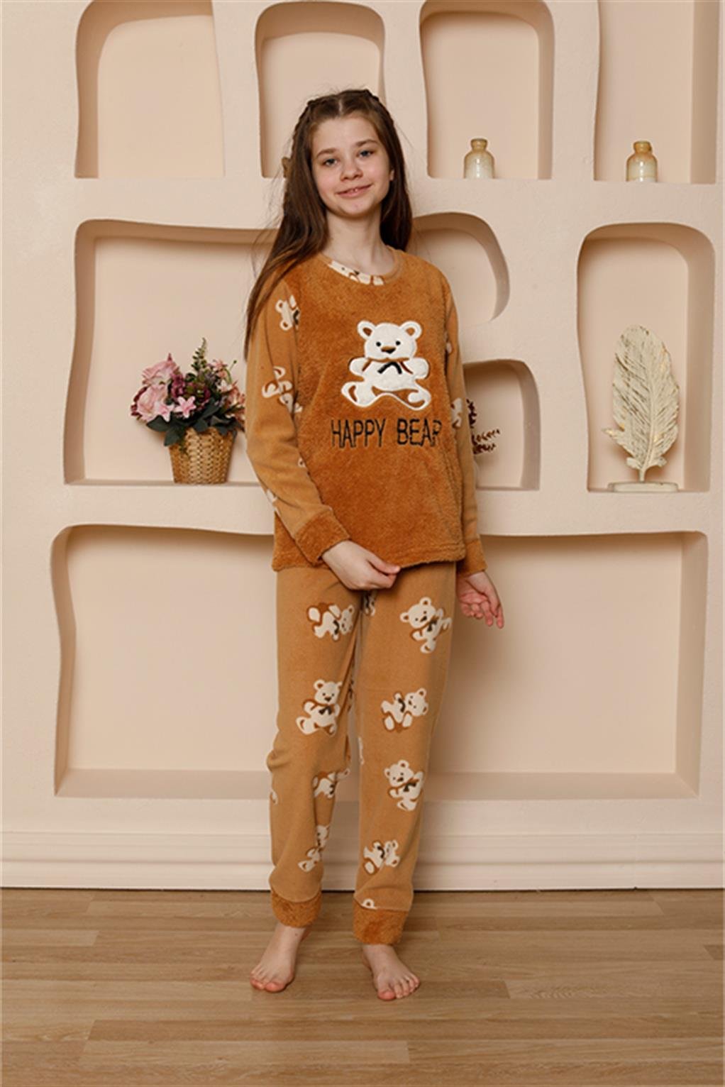 Akbeniz Kız Çocuk WelSoft Polar Pijama Takımı 20522