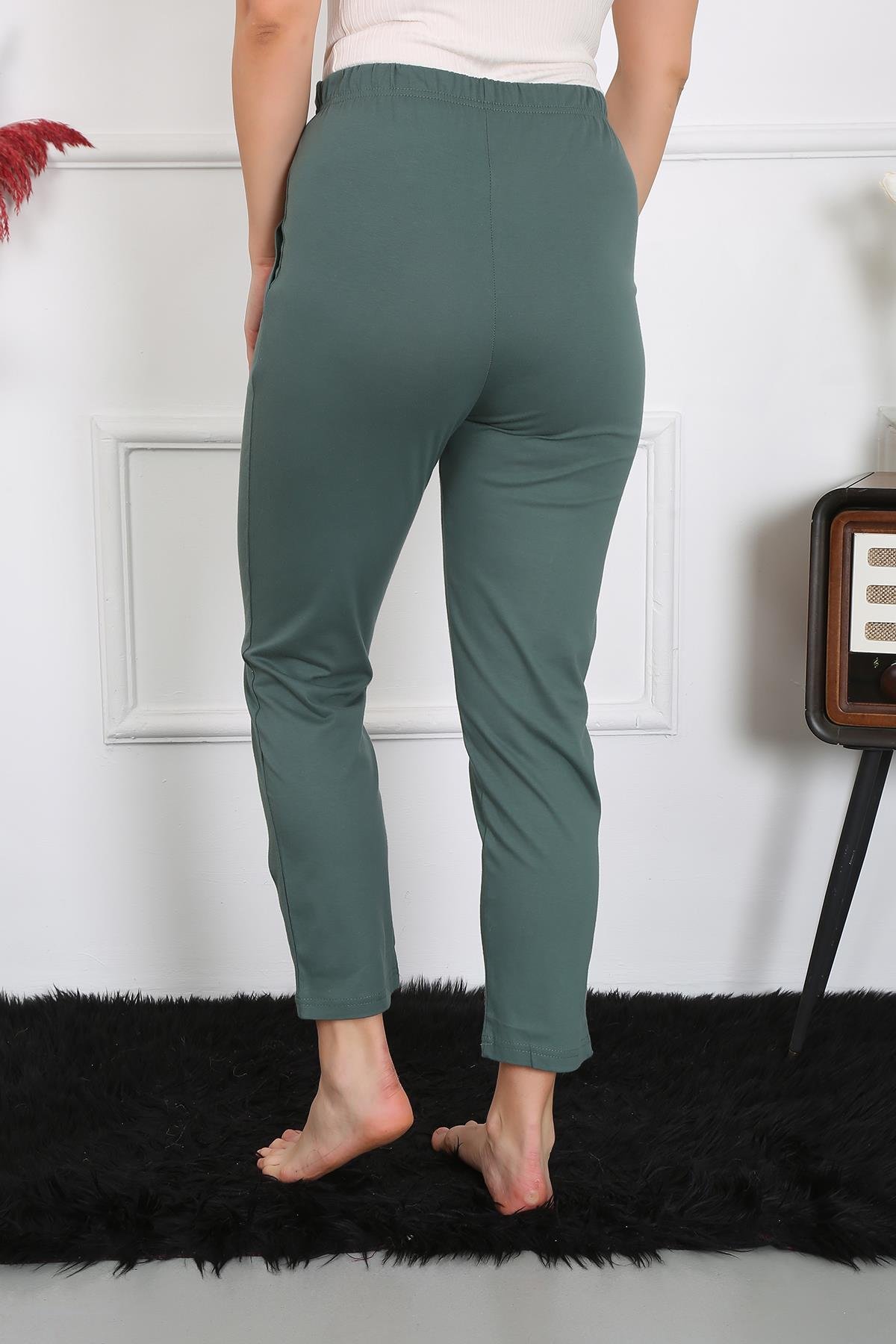 Akbeniz Pamuklu Haki Tek Alt Pijama 27523