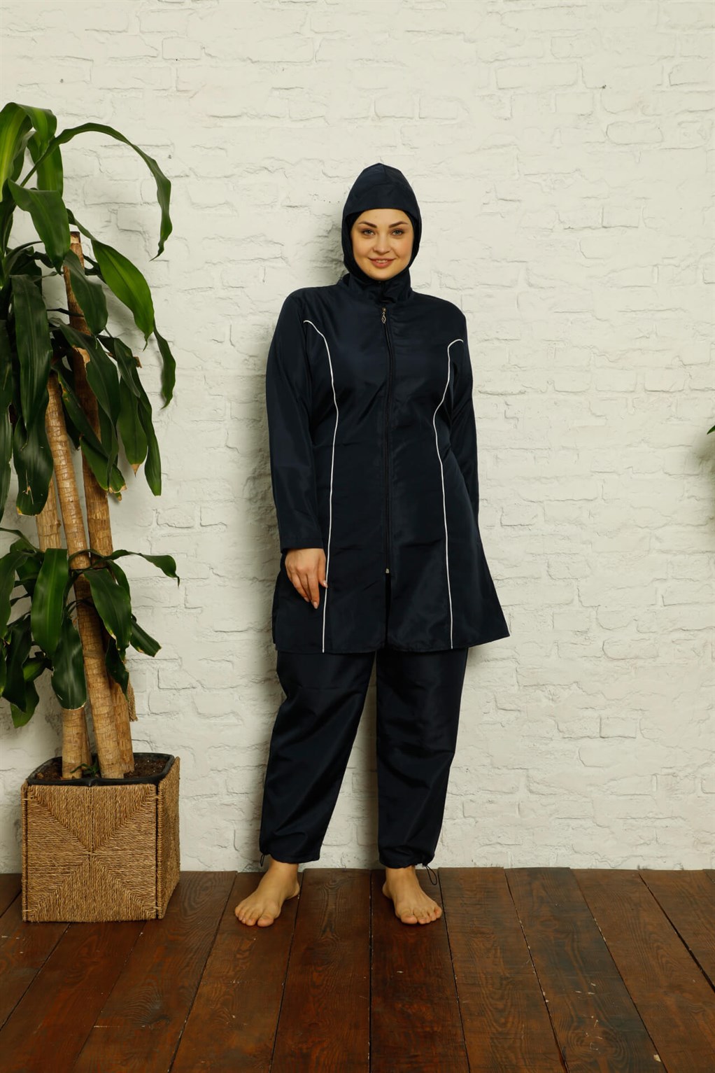 Akbeniz Tam Tesettür Büyük Beden Mayo 32015