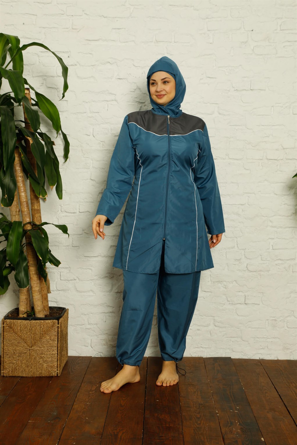 Akbeniz Tam Tesettür Büyük Beden Mayo 32022