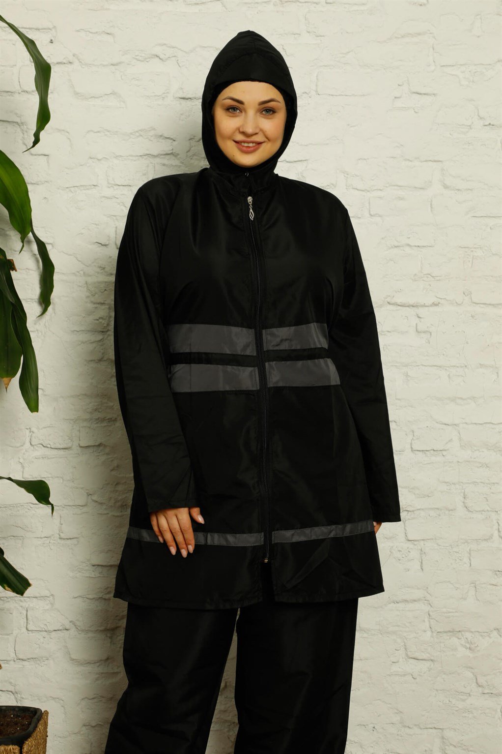 Akbeniz Tam Tesettür Büyük Beden Mayo 55003