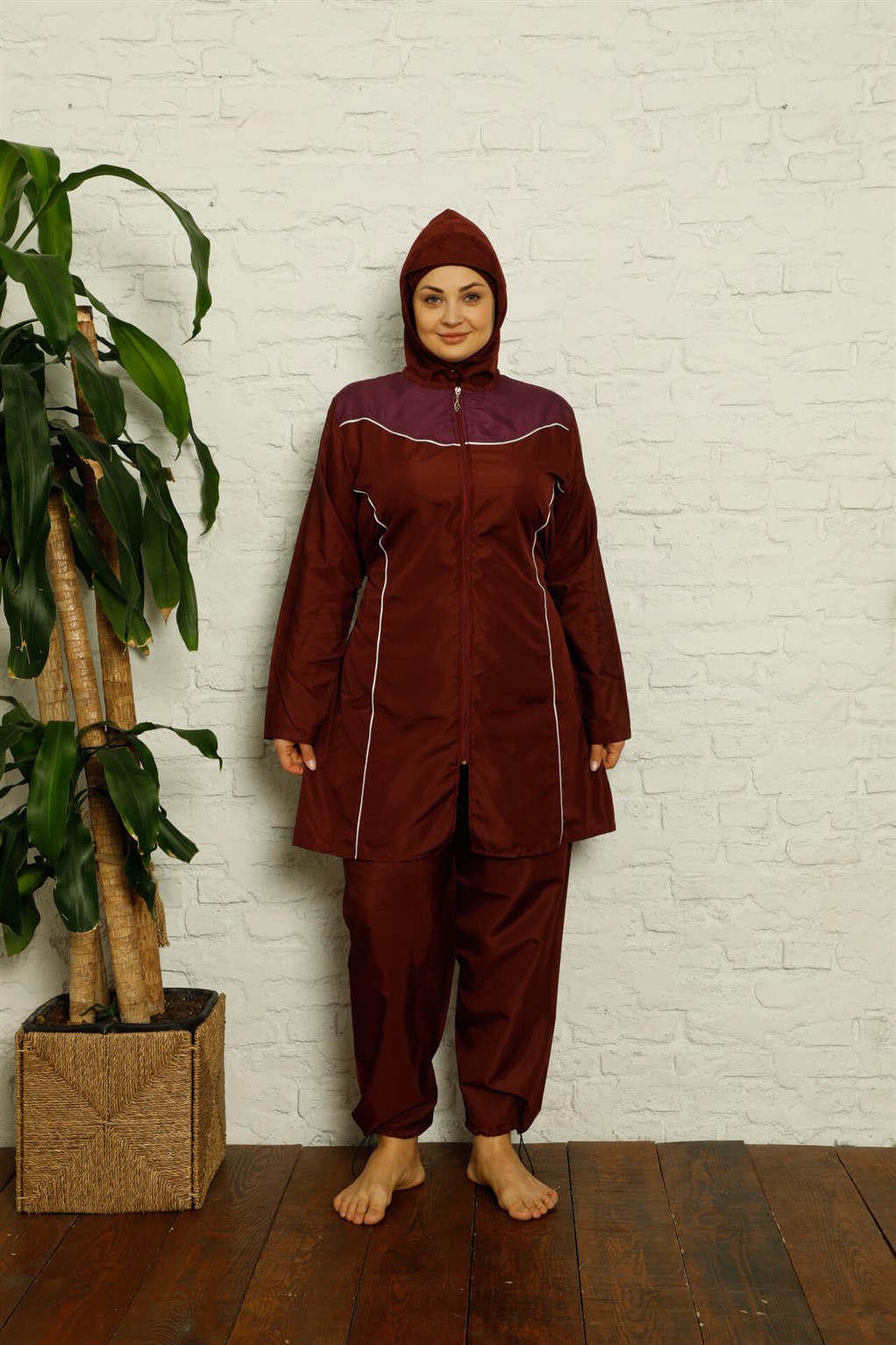 Akbeniz Tam Tesettür Büyük Beden Mayo 32021