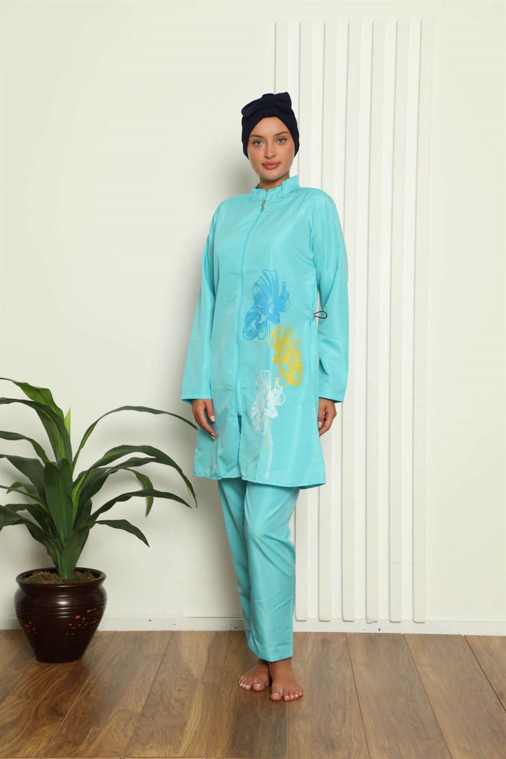 Akbeniz Tam Tesettür Çiçek Baskılı Mayo 31013