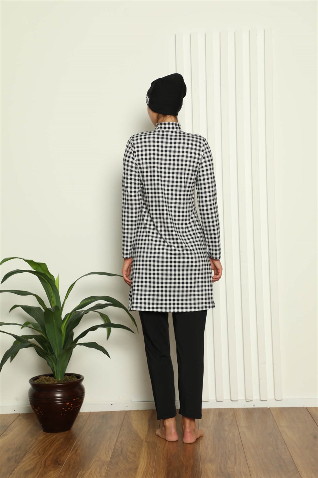 Akbeniz Tam Tesettür Dijital Desenli Mayo 31040