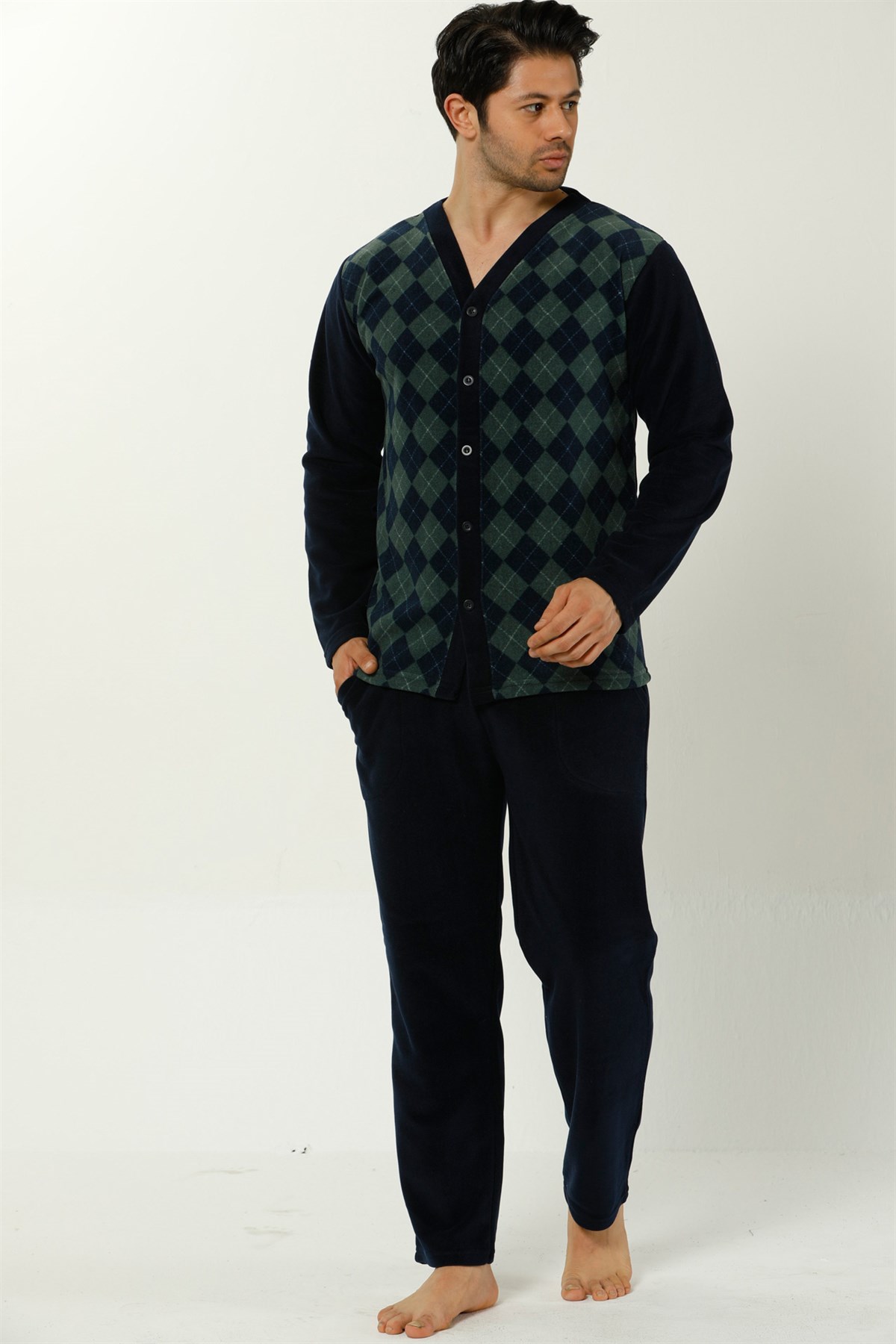 Akbeniz Well Soft Önden Düğmeli Erkek Pijama Takımı 66210