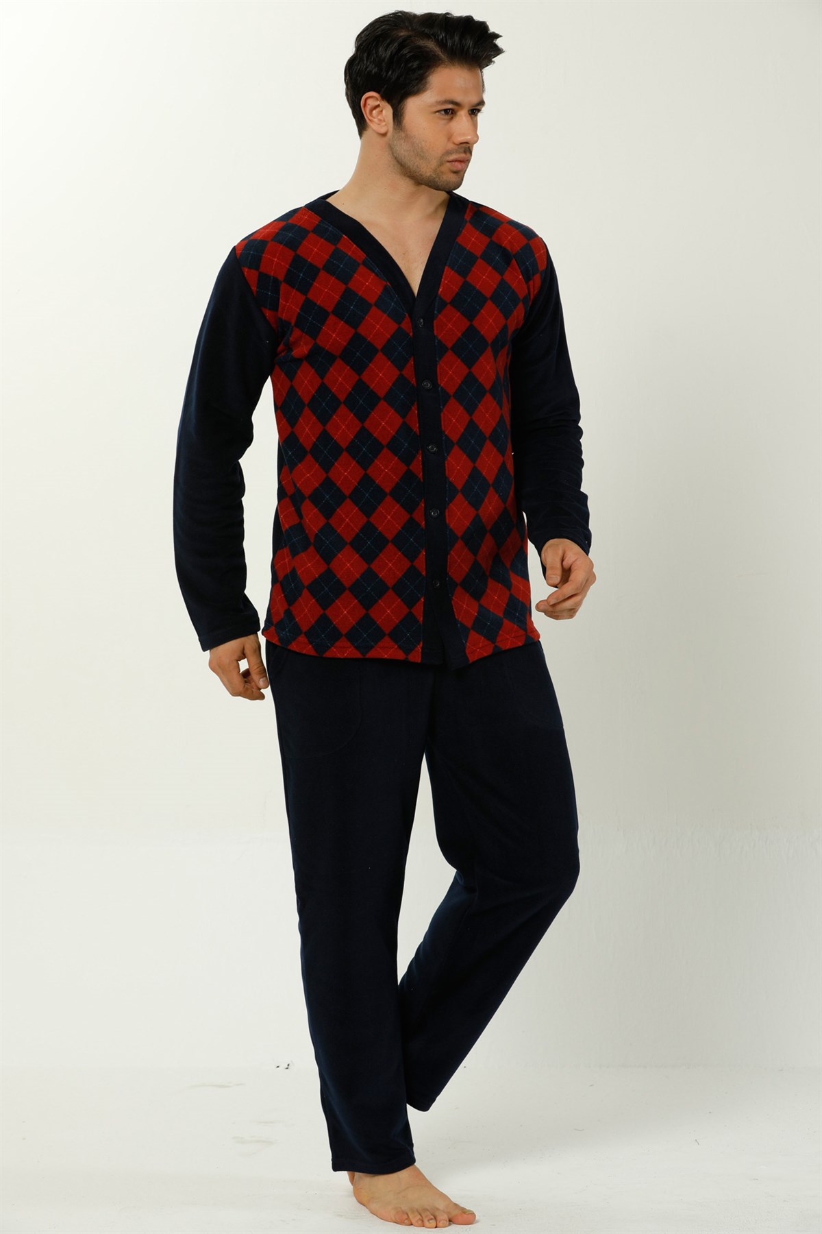 Akbeniz Well Soft Önden Düğmeli Erkek Pijama Takımı 66220