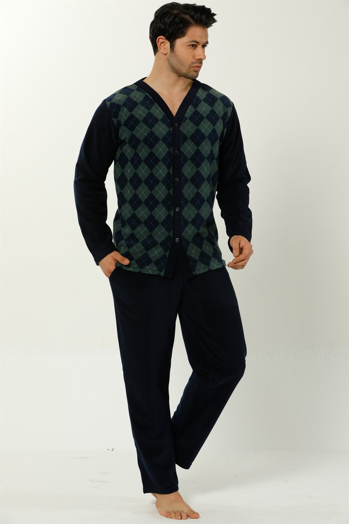 Akbeniz Well Soft Önden Düğmeli Erkek Pijama Takımı 66210