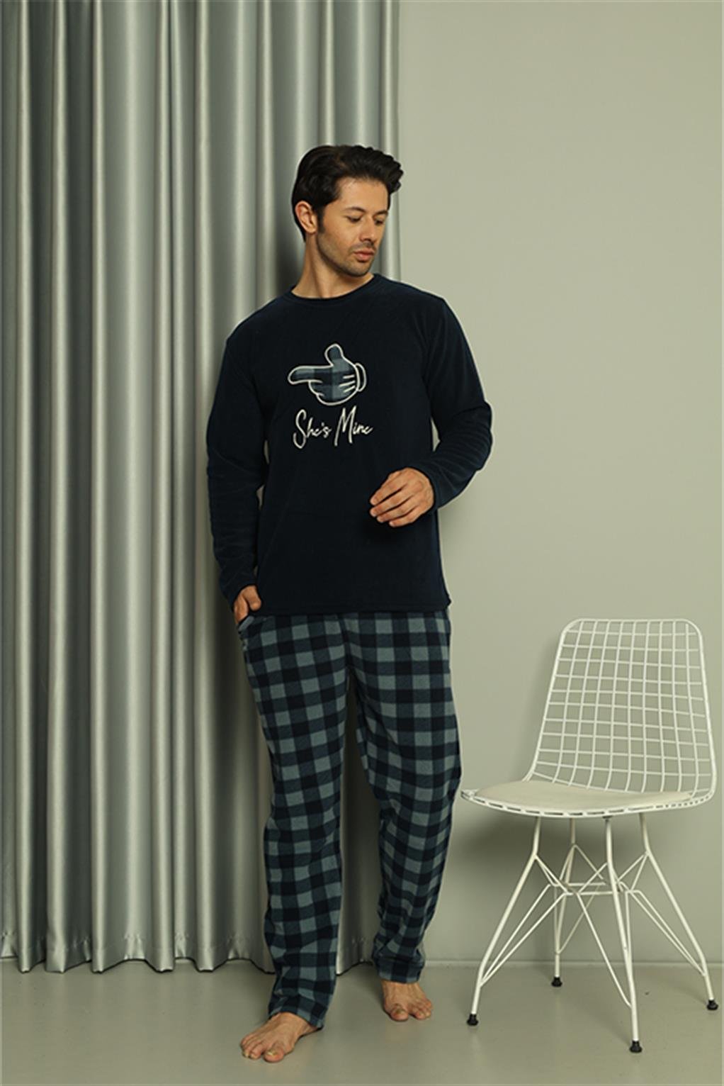 Akbeniz Welsoft Erkek Polar Sevgili Kombini Pijama Takımı 50123 Tek Takım Fiyatıdır 