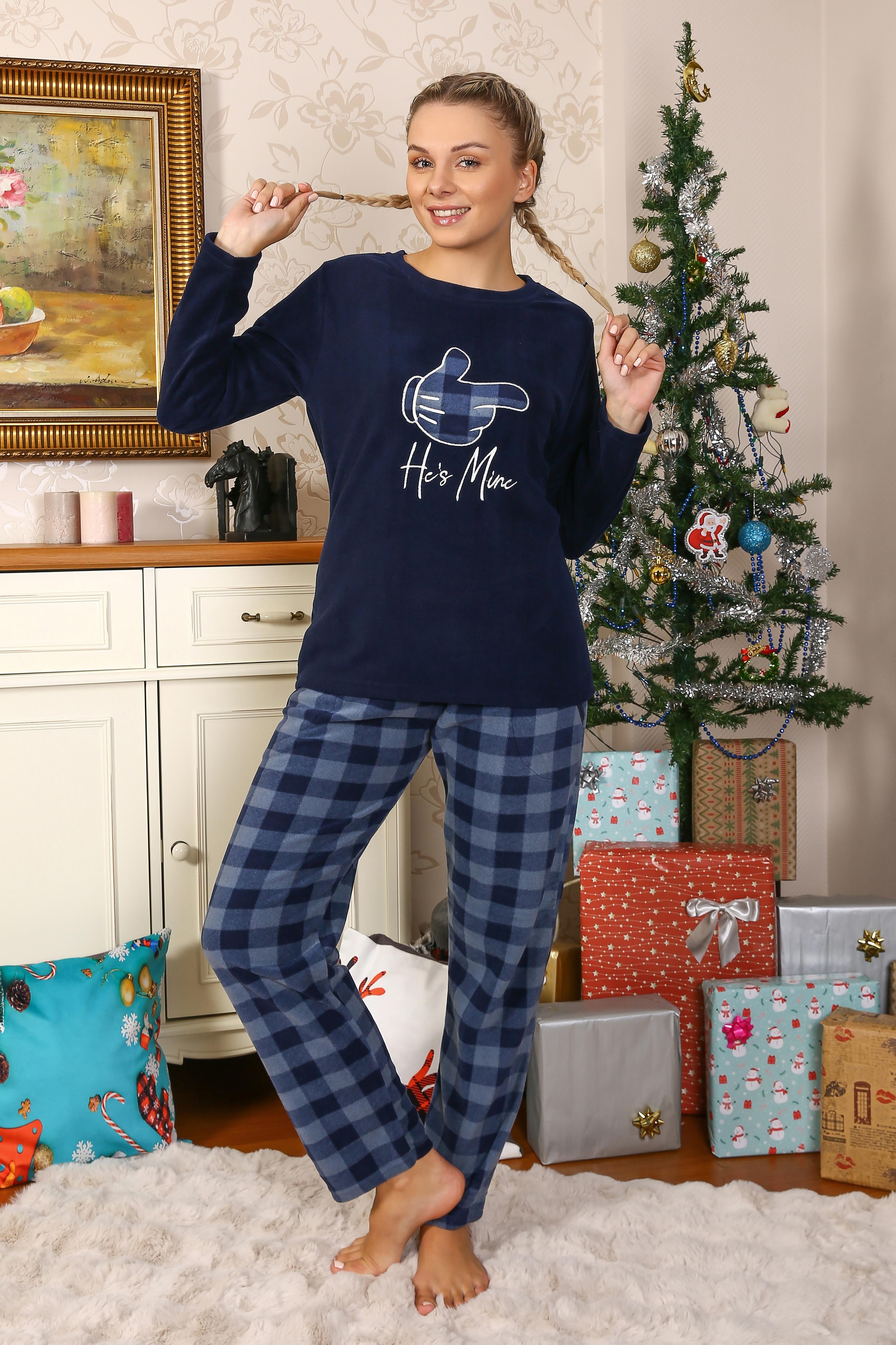 Akbeniz Welsoft Kadın Polar Sevgili Kombini Pijama Takımı 50122 Tek Takım Fiyatıdır