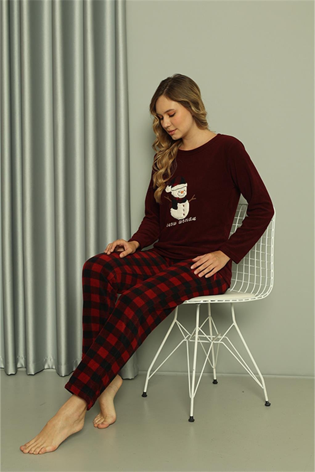 Akbeniz Welsoft Kadın Polar Sevgili Kombini Pijama Takımı 50120 Tek Takım Fiyatıdır 
