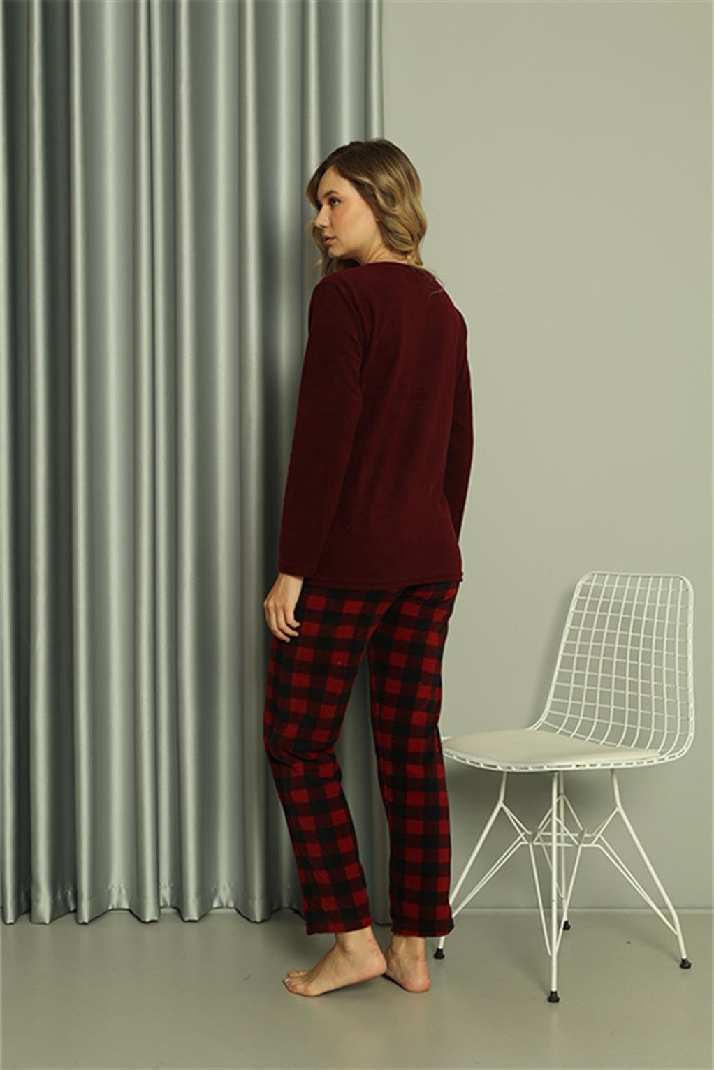 Akbeniz Welsoft Kadın Polar Sevgili Kombini Pijama Takımı 50120 Tek Takım Fiyatıdır 