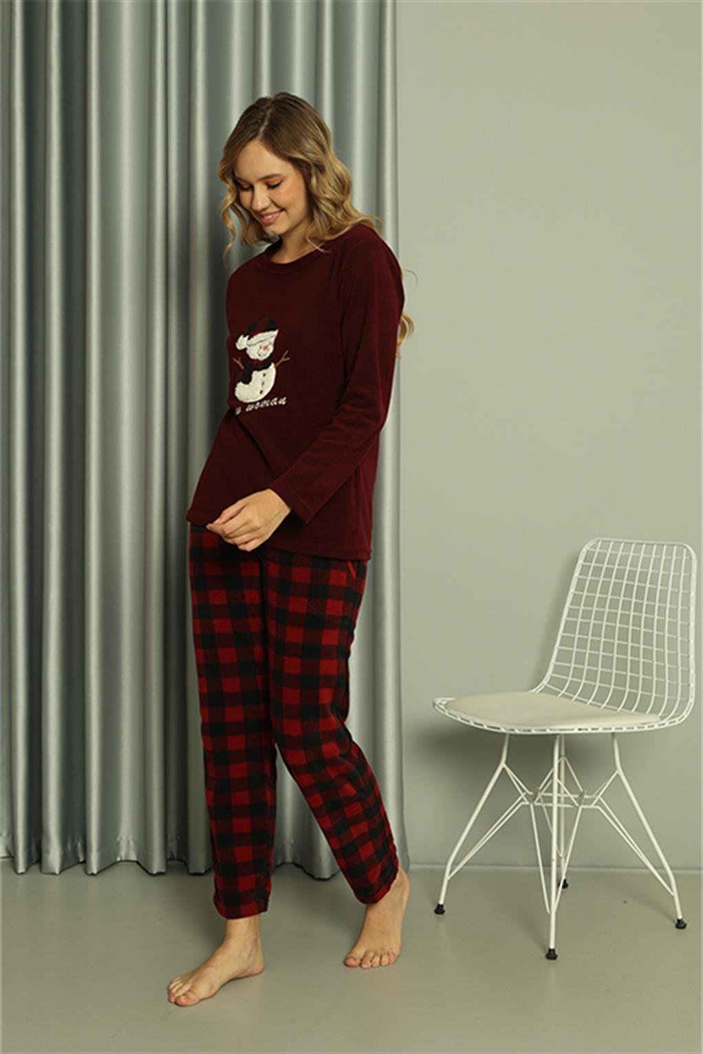 Akbeniz Welsoft Kadın Polar Sevgili Kombini Pijama Takımı 50120 Tek Takım Fiyatıdır 