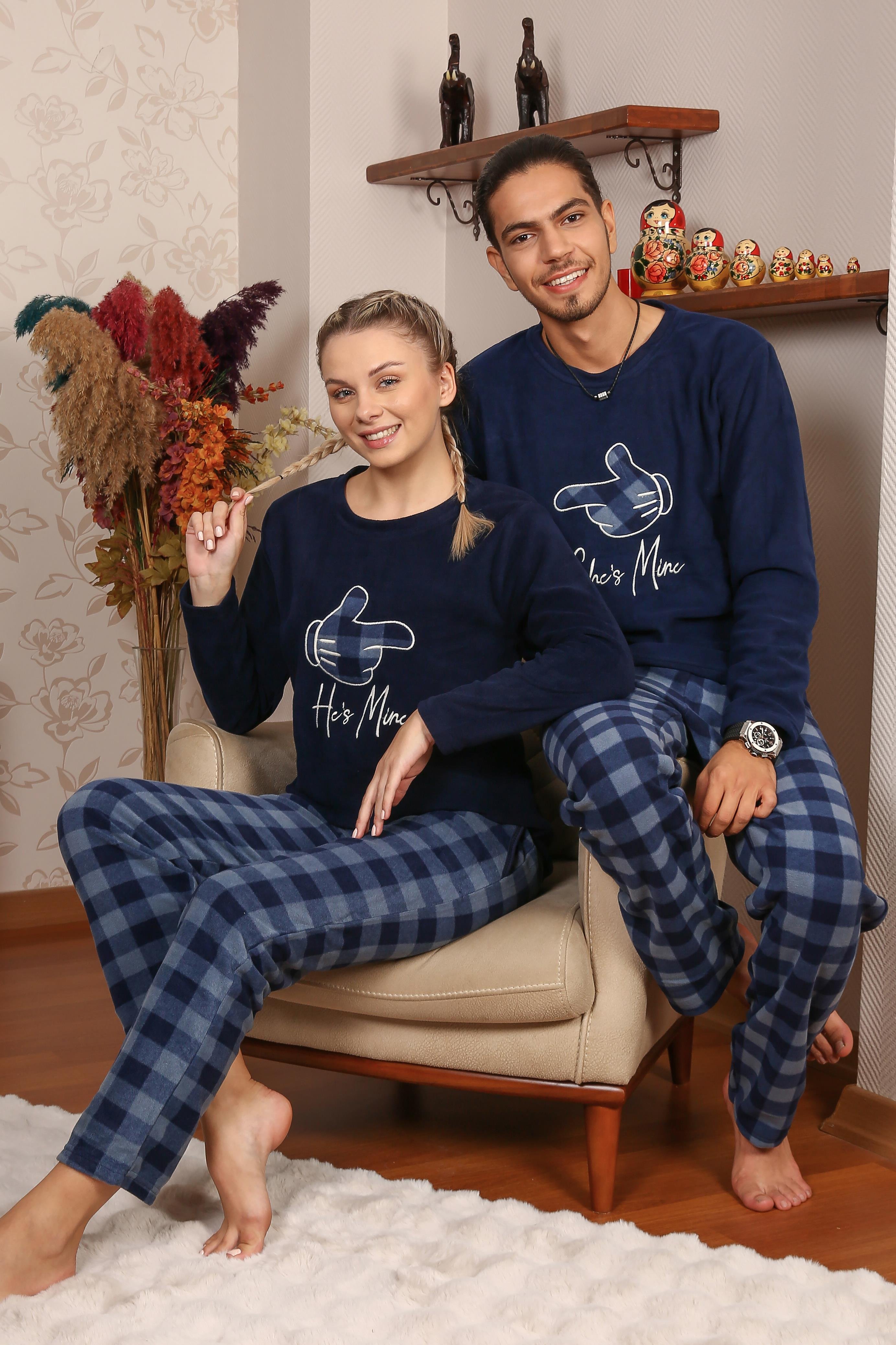 Akbeniz Welsoft Kadın Polar Sevgili Kombini Pijama Takımı 50122 Tek Takım Fiyatıdır