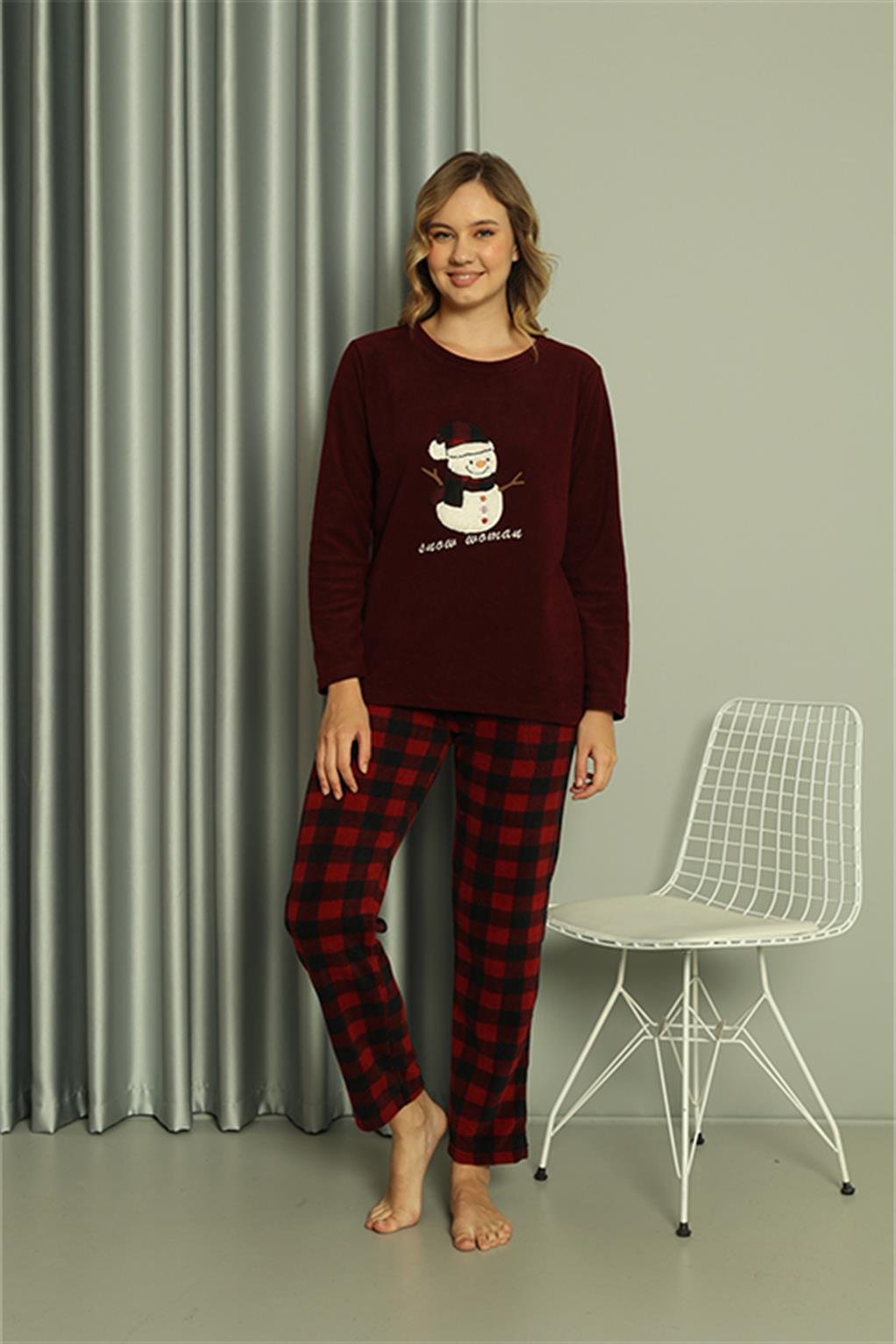 Akbeniz Welsoft Kadın Polar Sevgili Kombini Pijama Takımı 50120 Tek Takım Fiyatıdır 