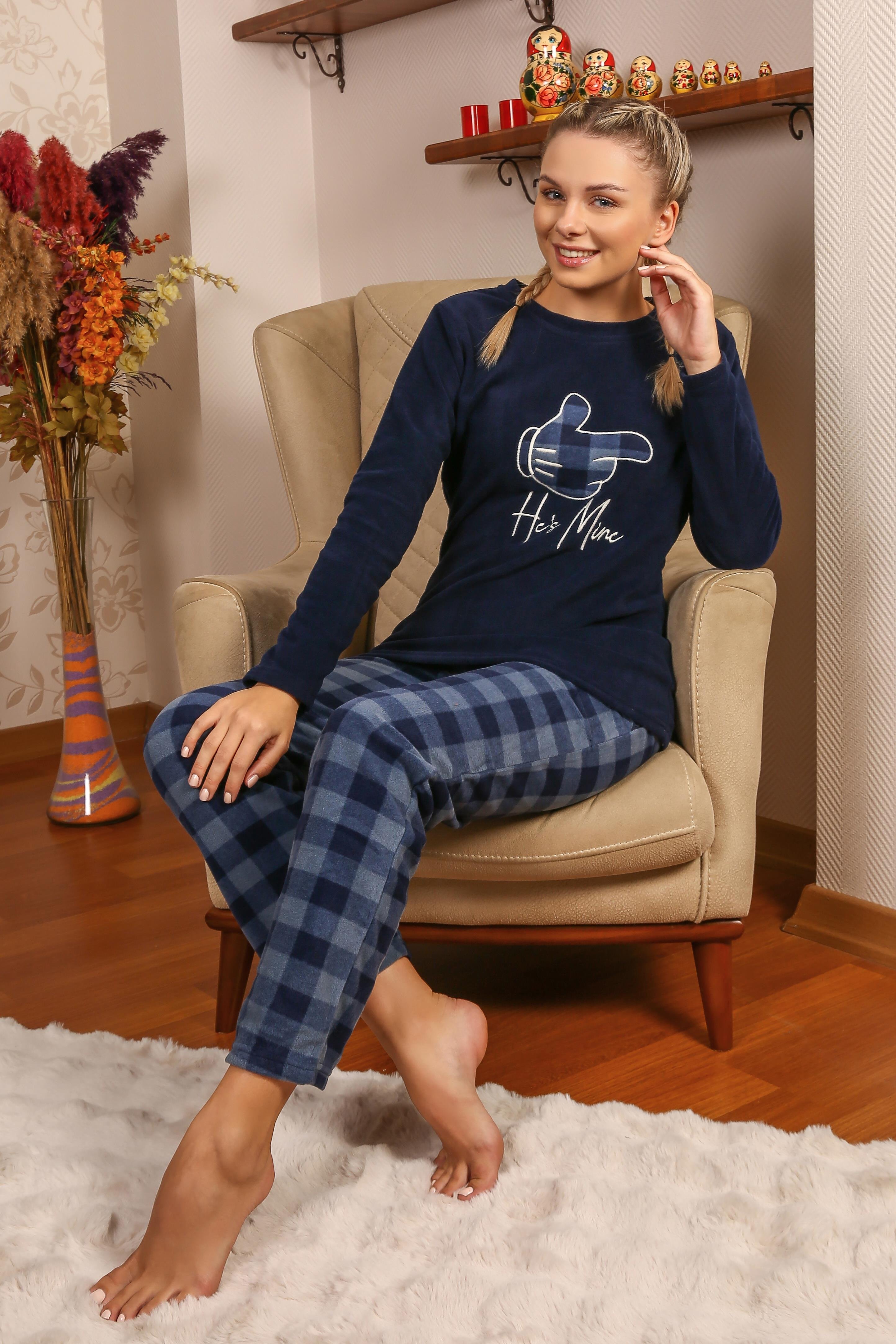 Akbeniz Welsoft Kadın Polar Sevgili Kombini Pijama Takımı 50122 Tek Takım Fiyatıdır