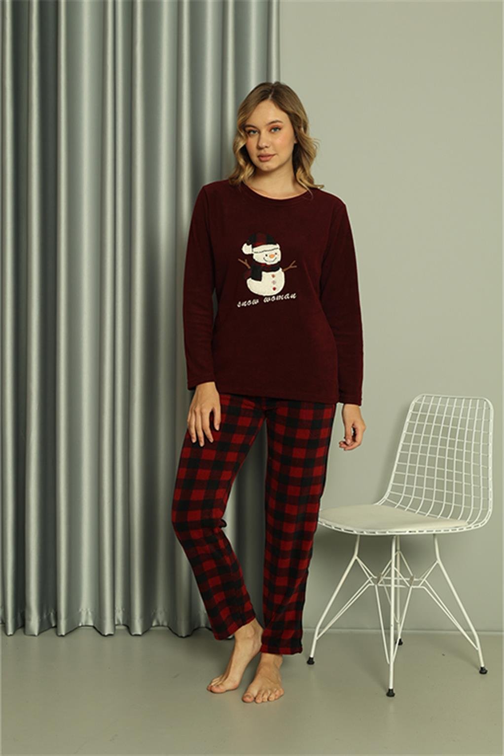 Akbeniz Welsoft Kadın Polar Sevgili Kombini Pijama Takımı 50120 Tek Takım Fiyatıdır 