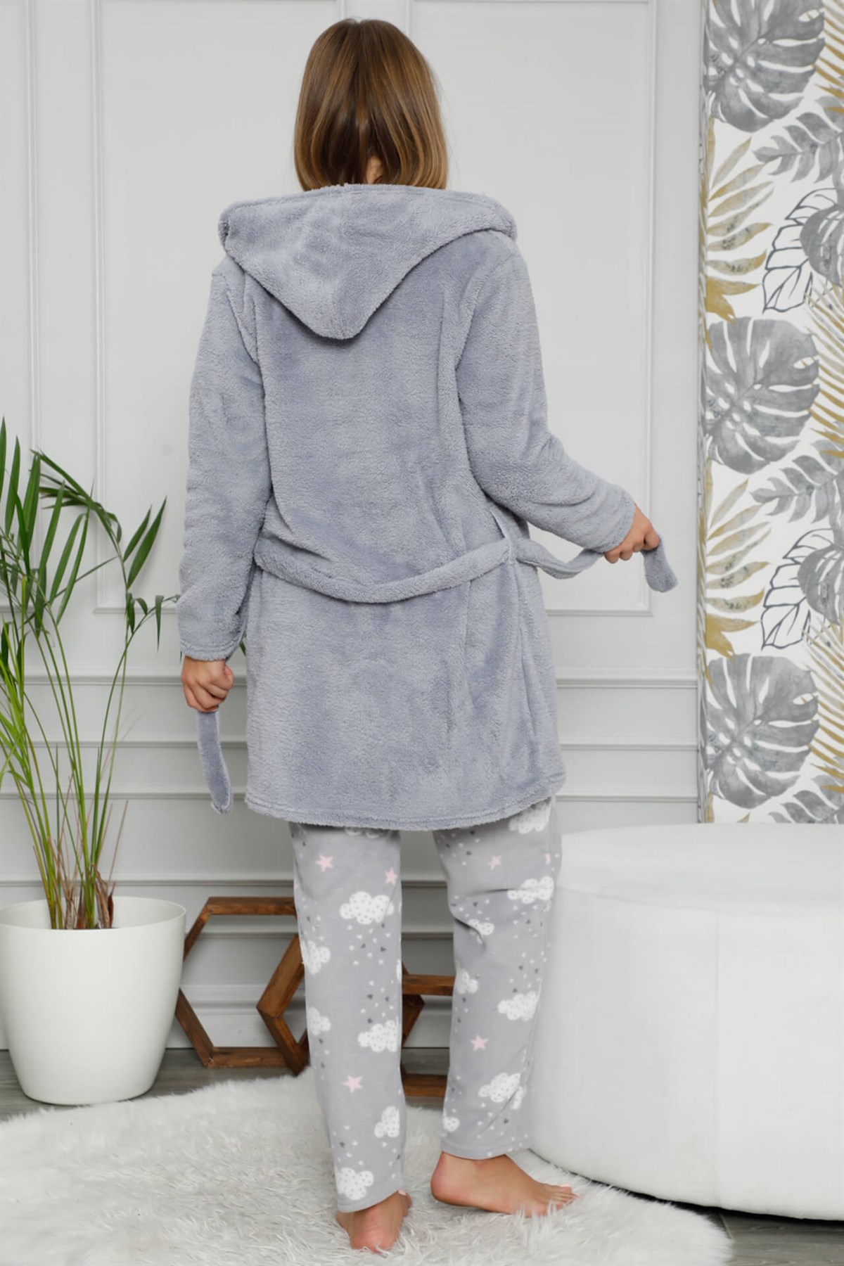 Akbeniz Welsoft Polar Kadın 3'lü Pijama Takımı 8109
