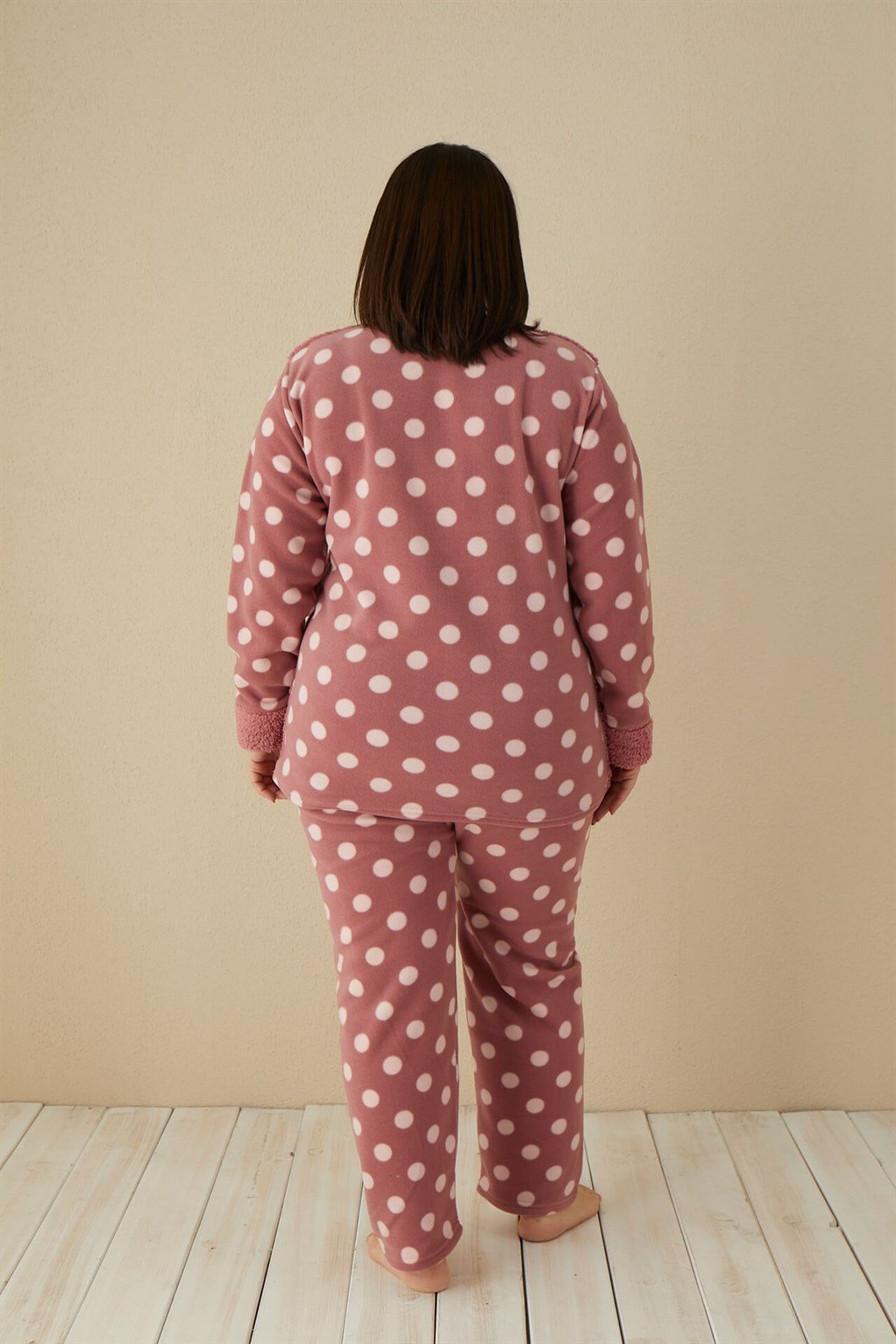 Akbeniz Welsoft Polar Kadın Büyük Beden Pijama Takımı 808035