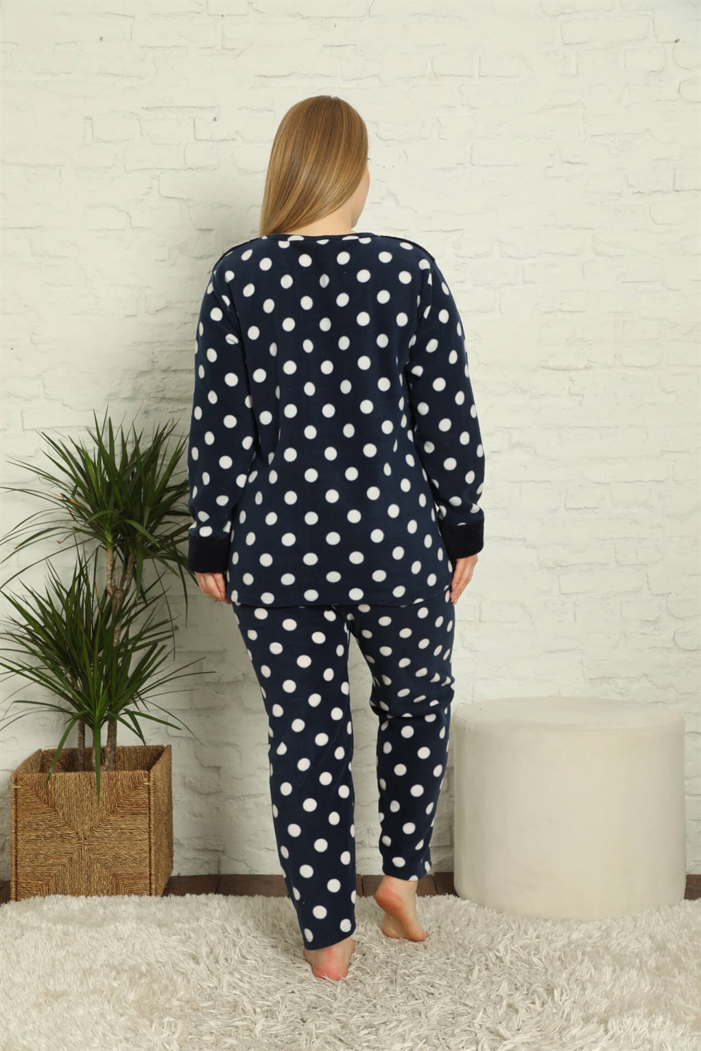 Akbeniz Welsoft Polar Kadın Büyük Beden Pijama Takımı 808012